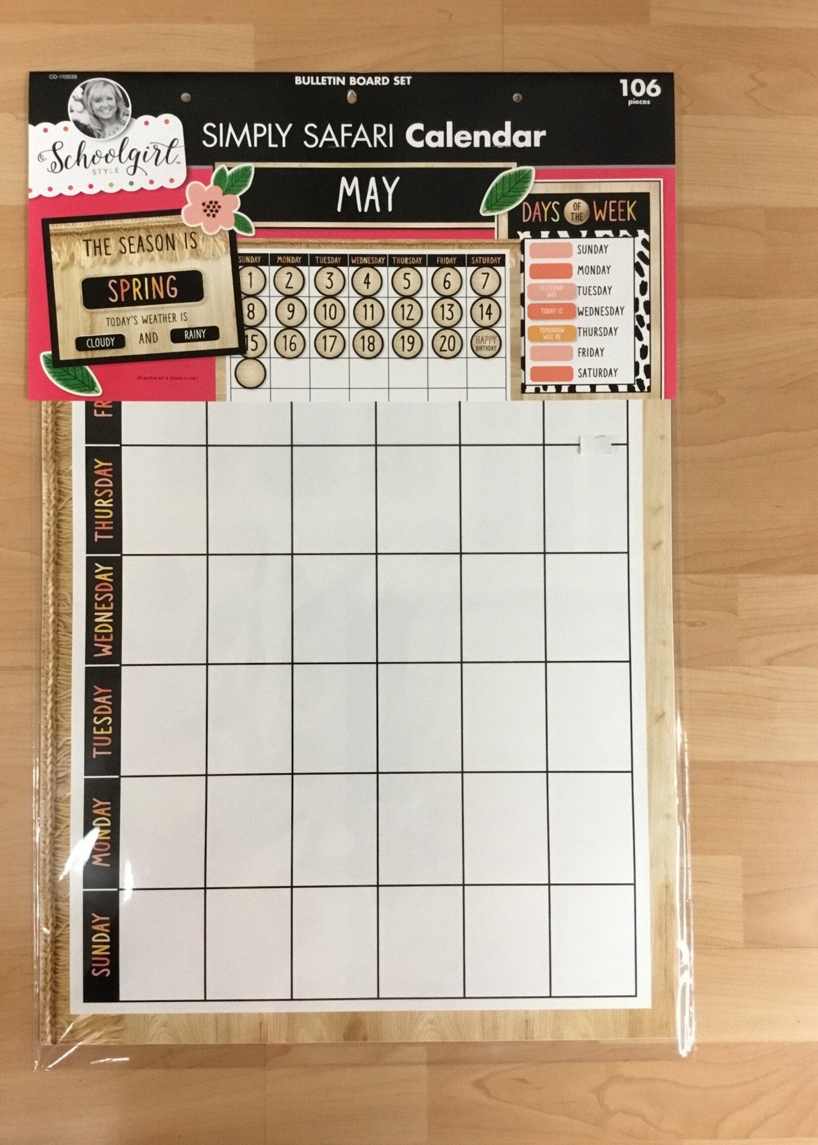 Schoolgirl Style Simply Safari Calendar Bulletin Board