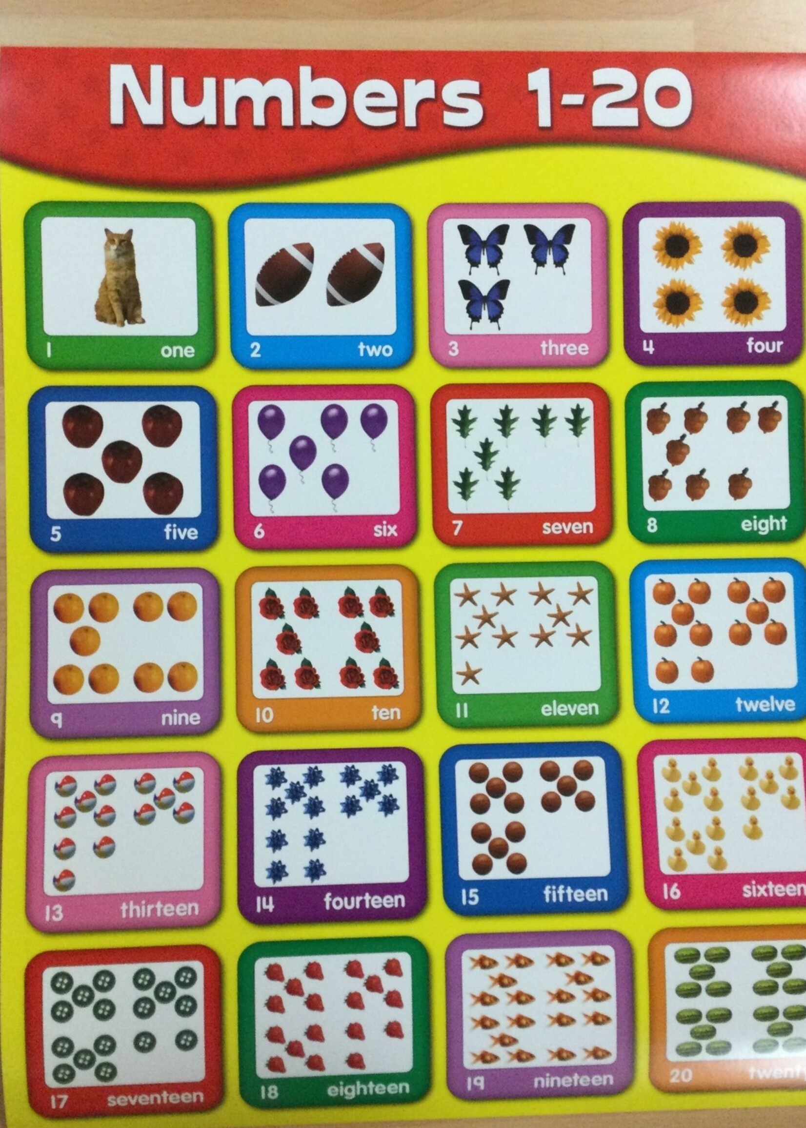 Numbers 1-20 Photo Chart