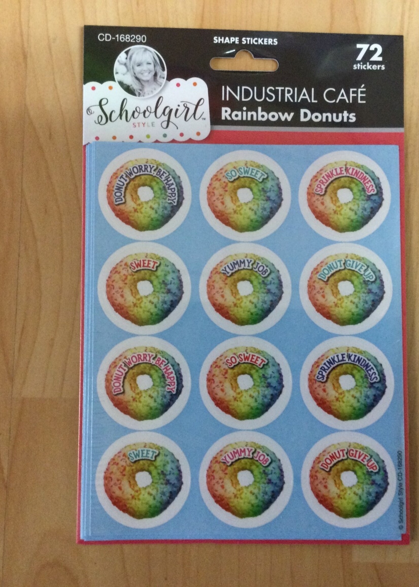 Schoolgirl Style Industrial Cafe Rainbow Donuts Stickers