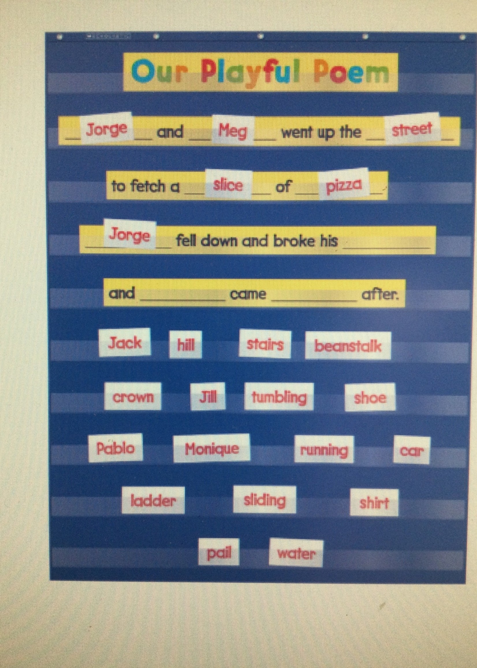 Standard Blue 10 Pocket Chart