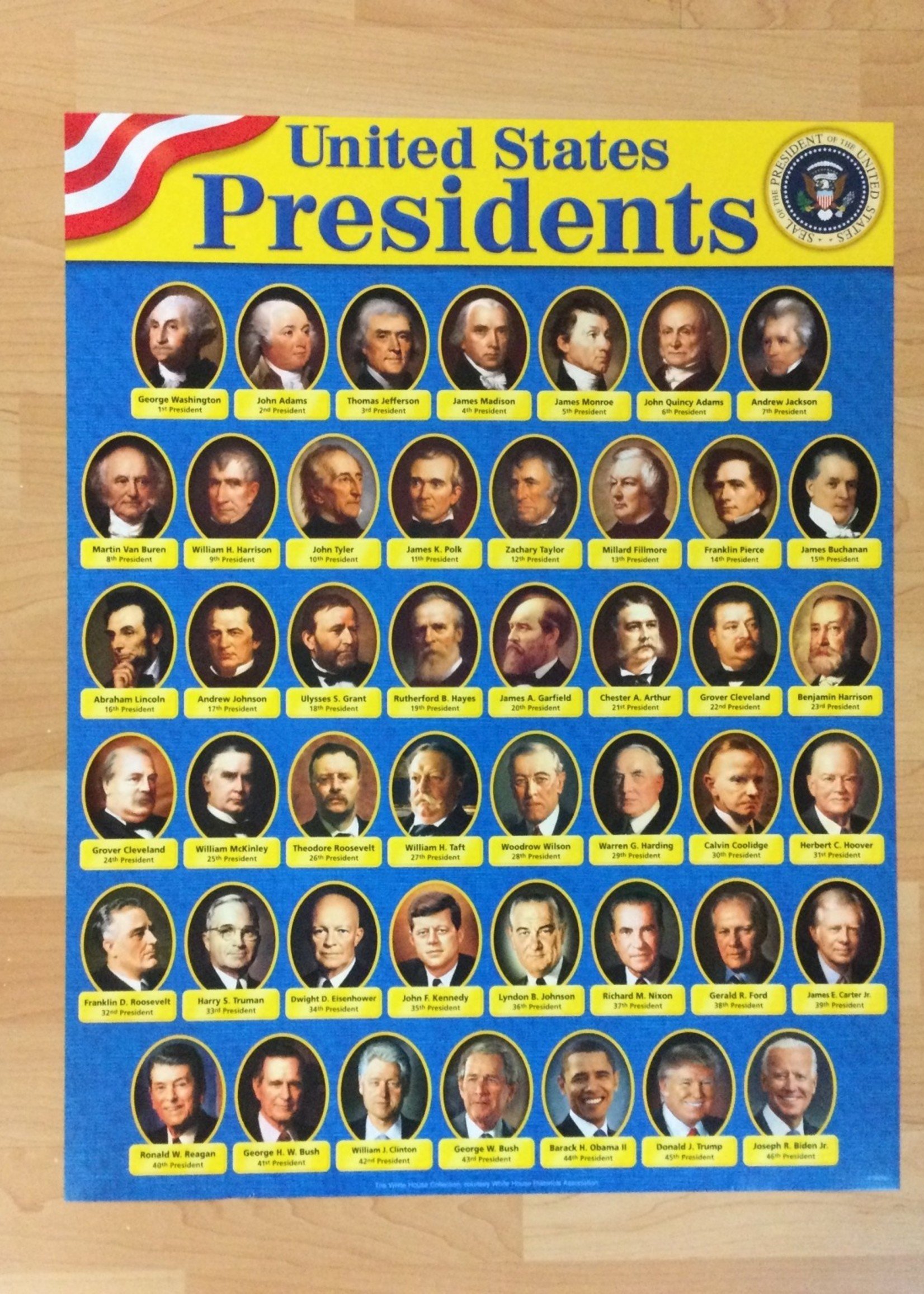 United States Presidents Chart School Spot 7596