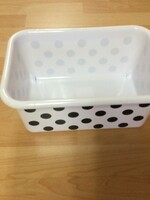 Small Black Polka Dots on White Storage Bin