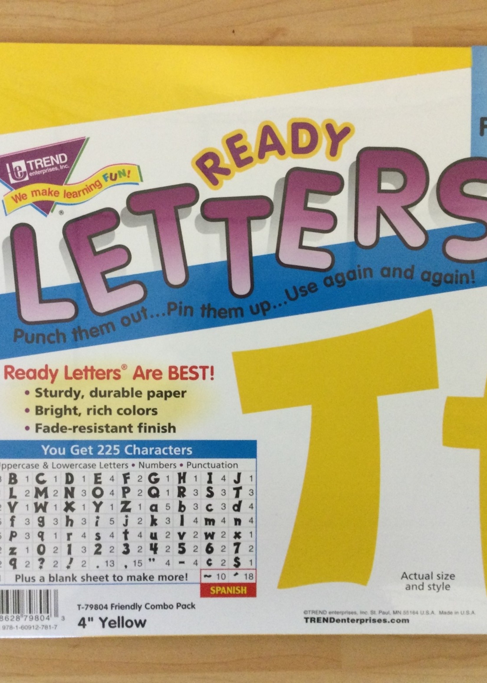 Yellow 4" Friendly Letters Combo Pack