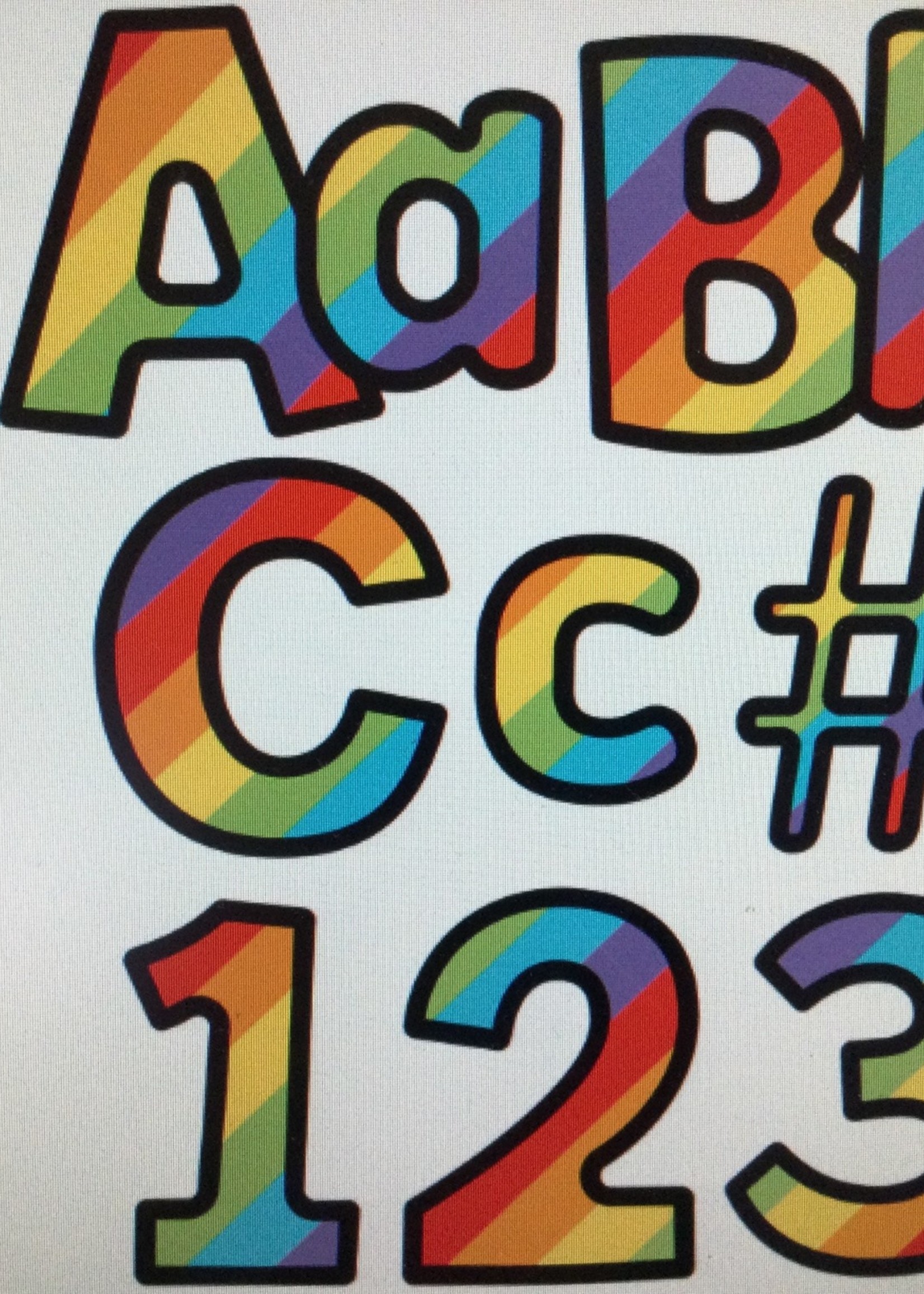 Rainbow Stripe 4" Letters 219pc