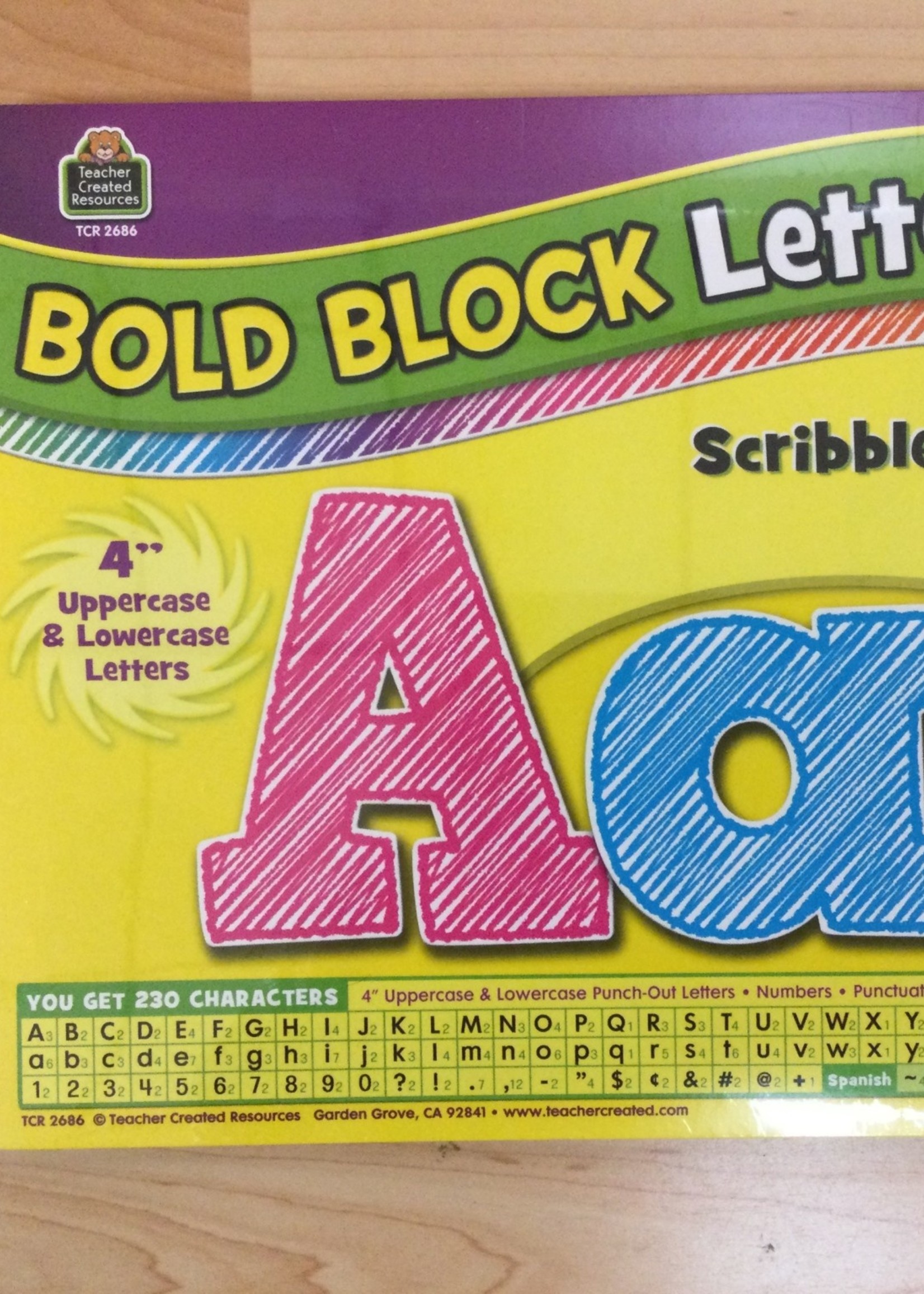 Scribble 4" Bold Block Letters