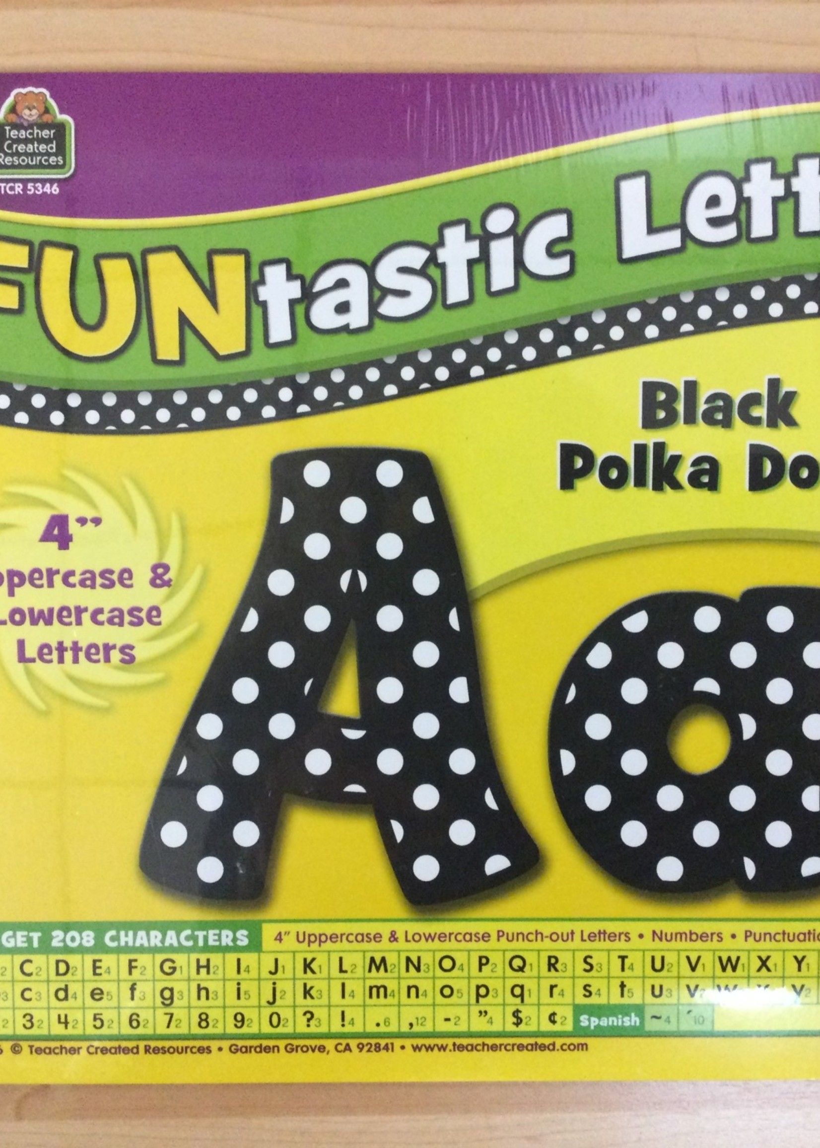 Black Polka Dot 4" FUNtastic Letters