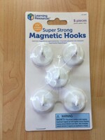 Super Strong White Magnetic Hooks 5pk
