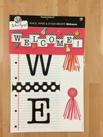 Schoolgirl Style Black, White & Stylish Brights Welcome Bulletin Board Set