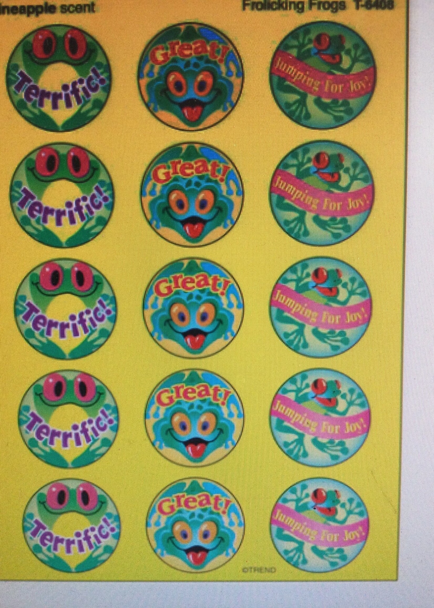 Frolicking Frogs Pineapple Scent Stinky Stickers (60)