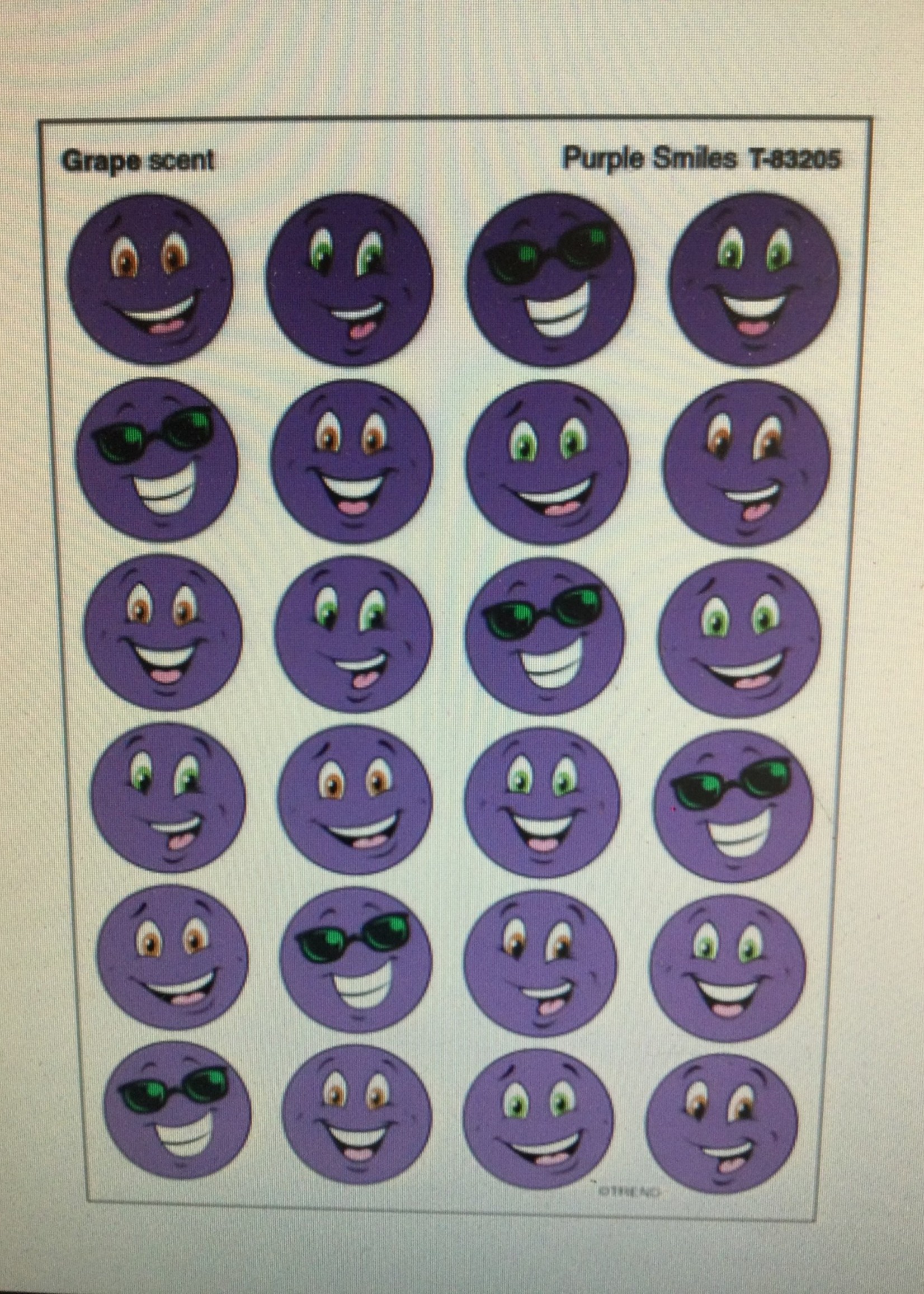 Purple Smiles Stinky Stickers 96pc
