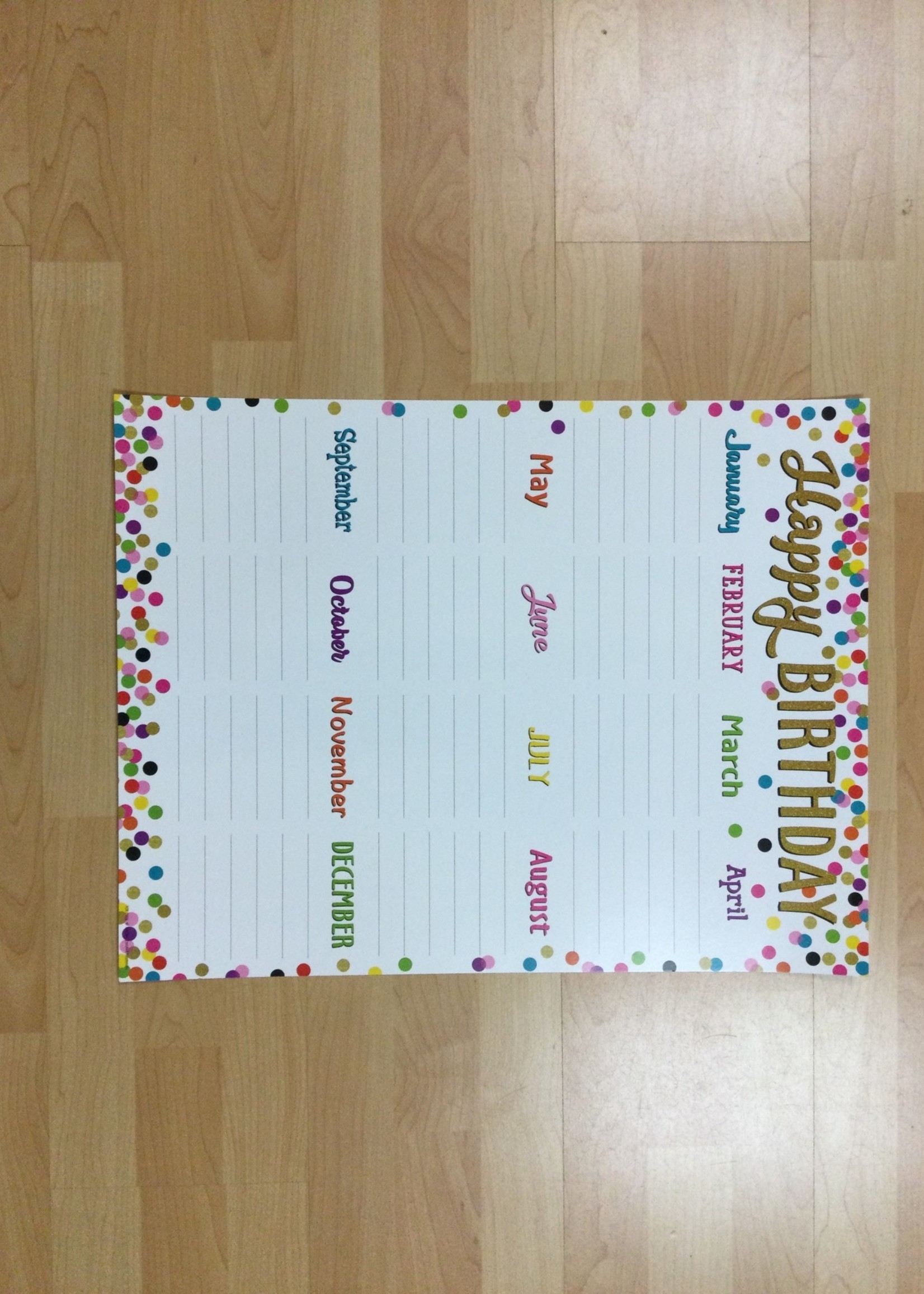 Confetti Birthday Chart