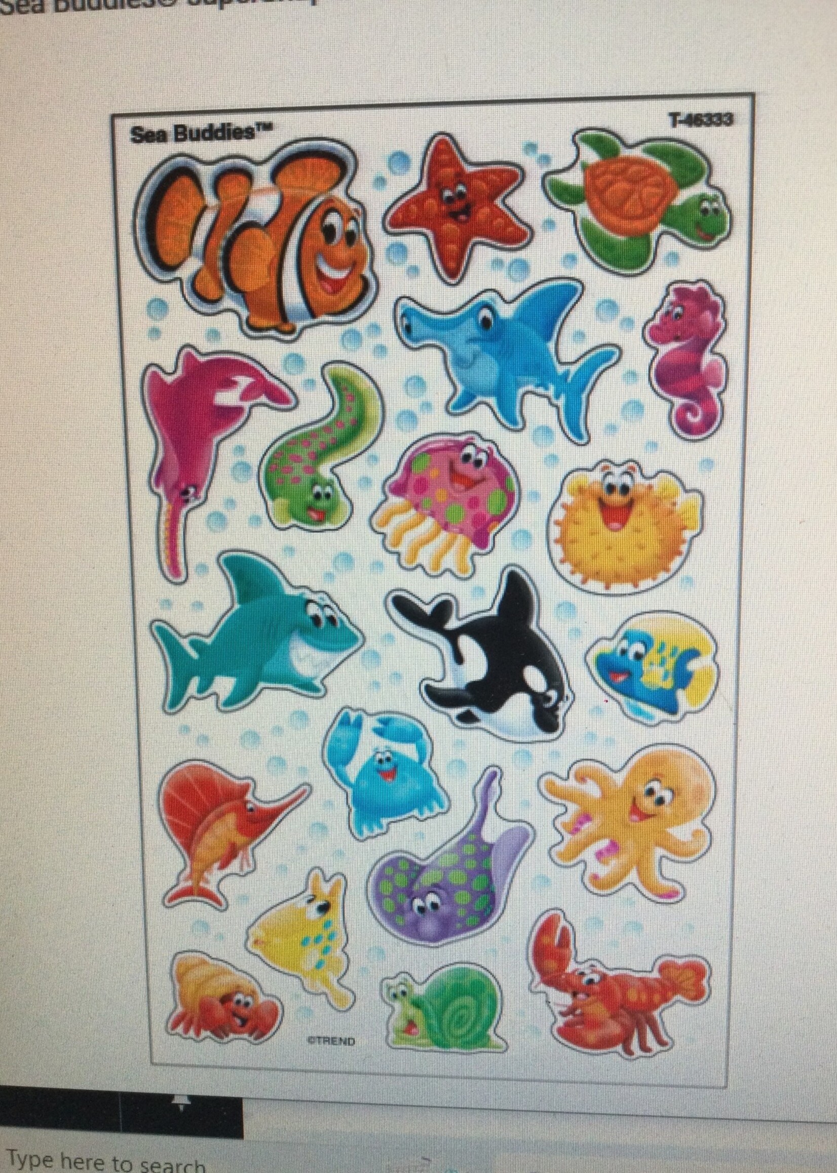 Sea Buddies Stickers 8 sheets