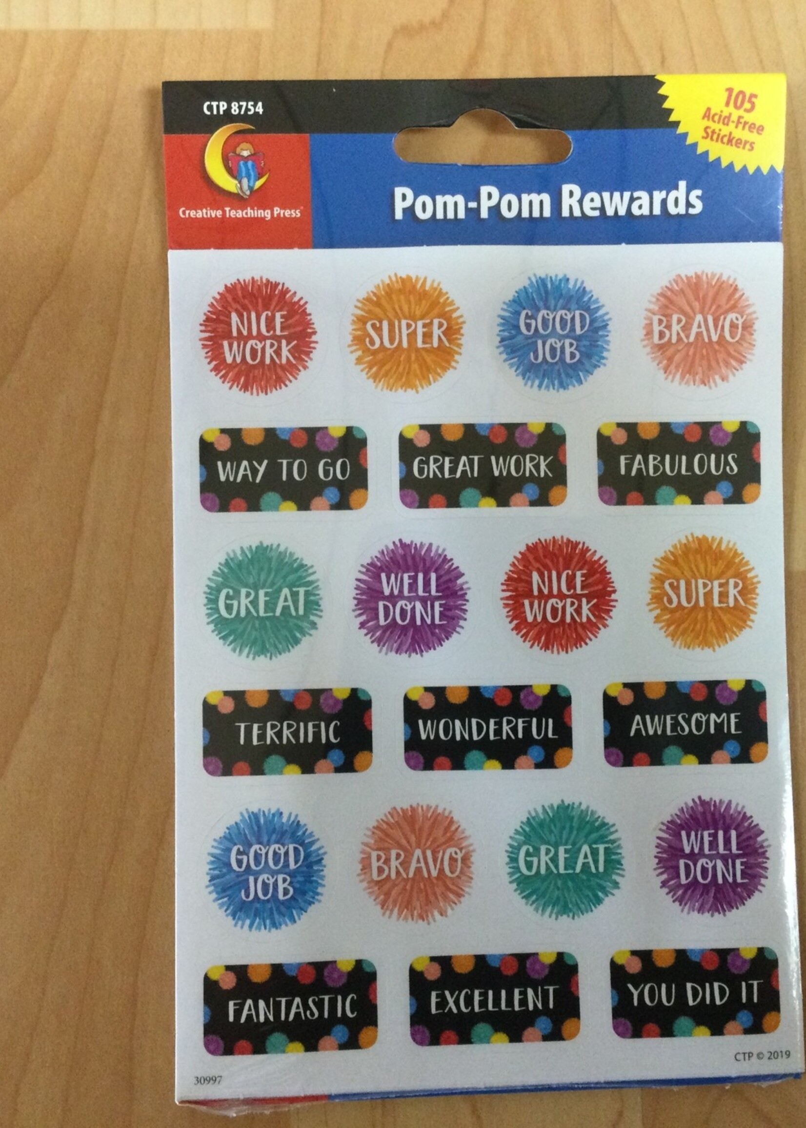 Pom Pom Reward Stickers