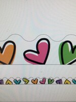 Kind Vibes Doodle Hearts Scalloped Border 39'