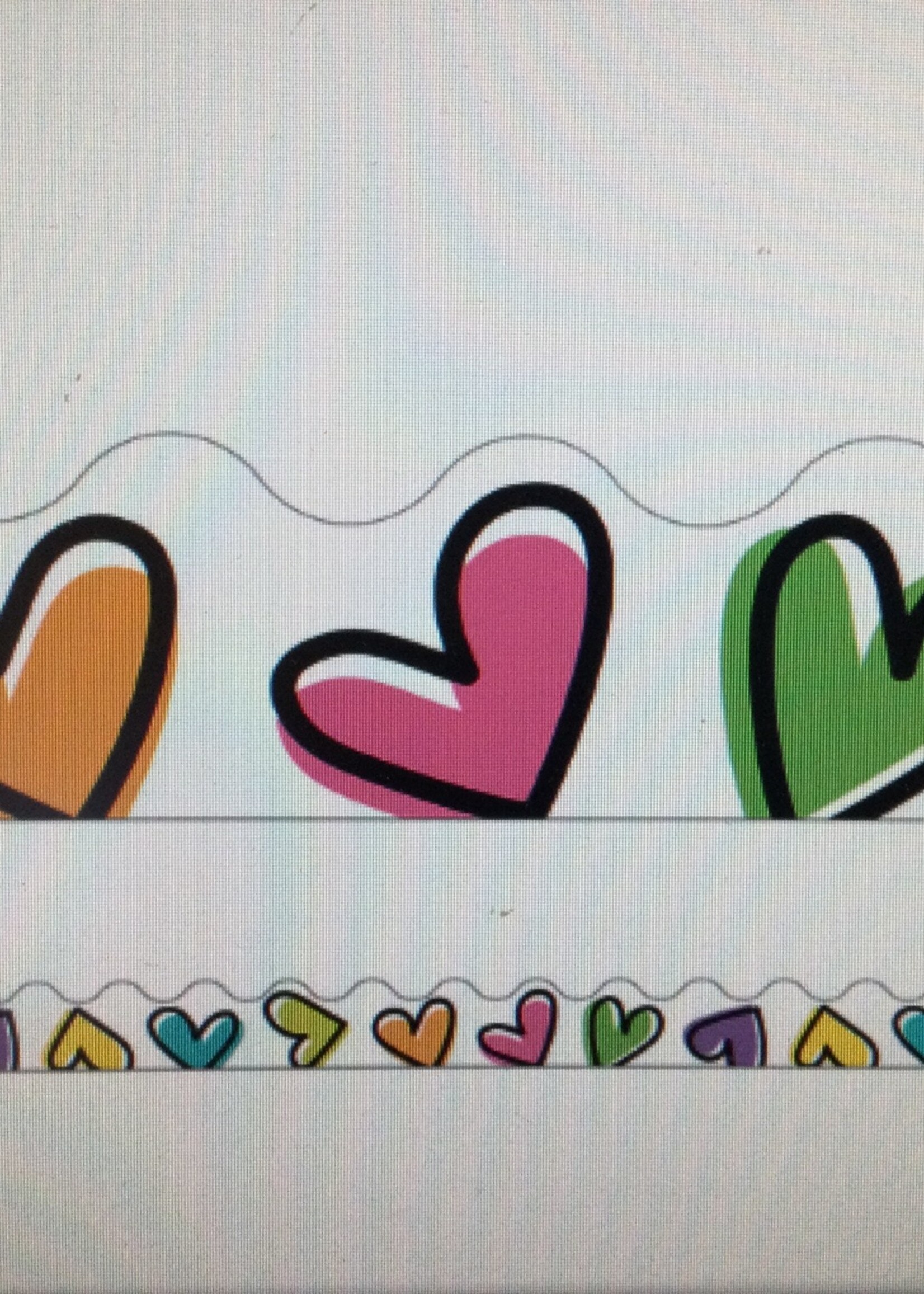 Doodle Hearts Scalloped Border