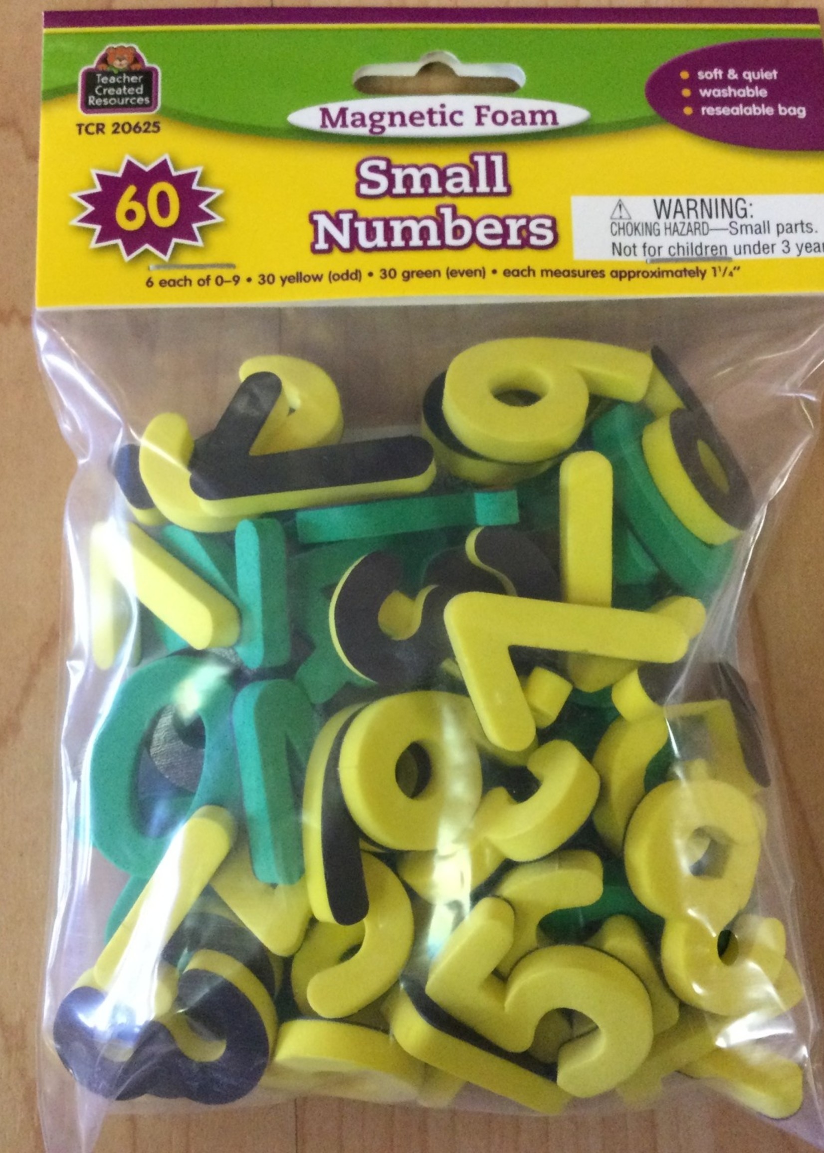 Small (1 1/4") Foam Magnetic Numbers 60 pc