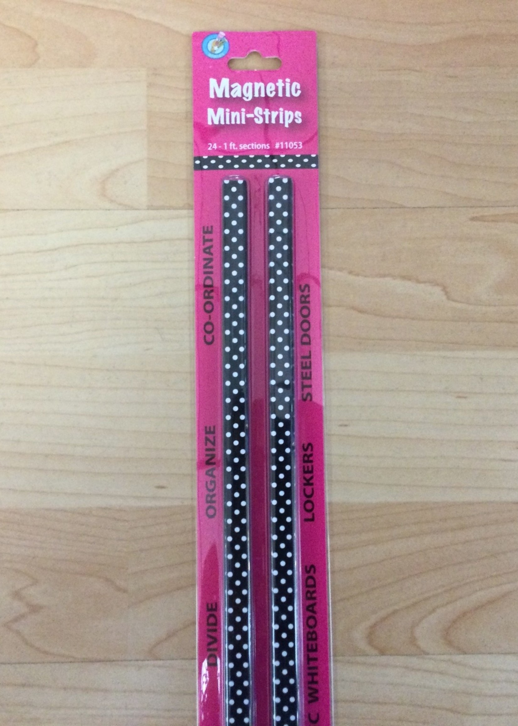 Black w/White Dots Mini Magnetic Strips 24 1' pc
