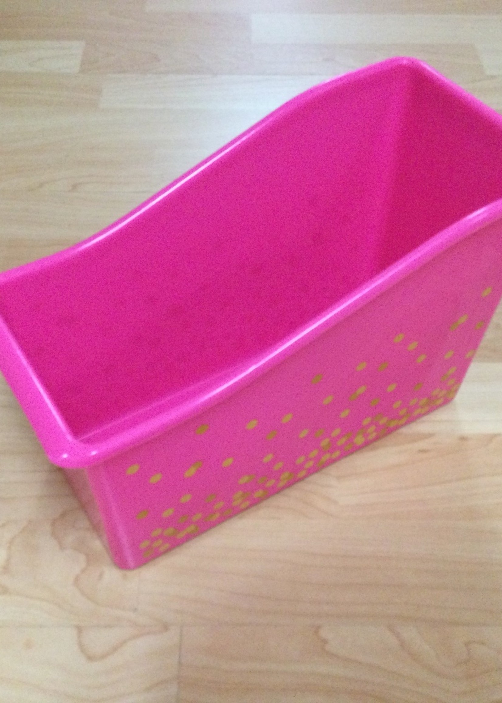 Pink Confetti Book Bin