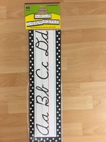 Black Polka Dot Cursive Alphabet Line