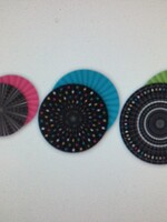 Chalkboard Hanging Paper Fans 3pk