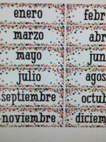 Confetti Spanish Months Mini Bulletin Board
