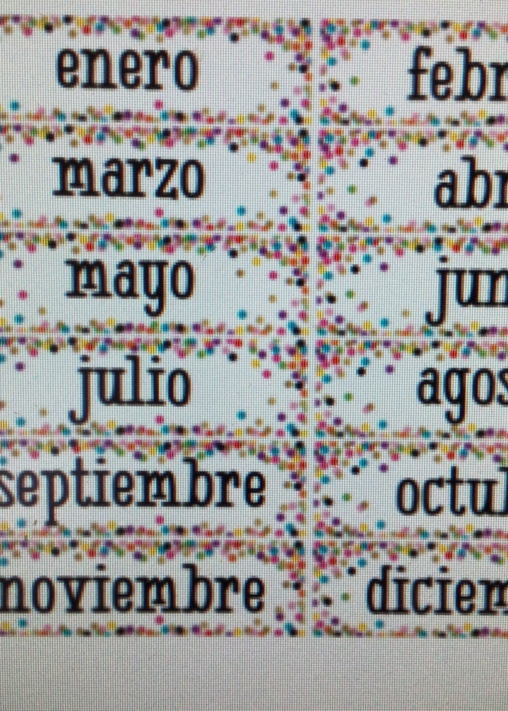 Confetti Spanish Months Mini Bulletin Board