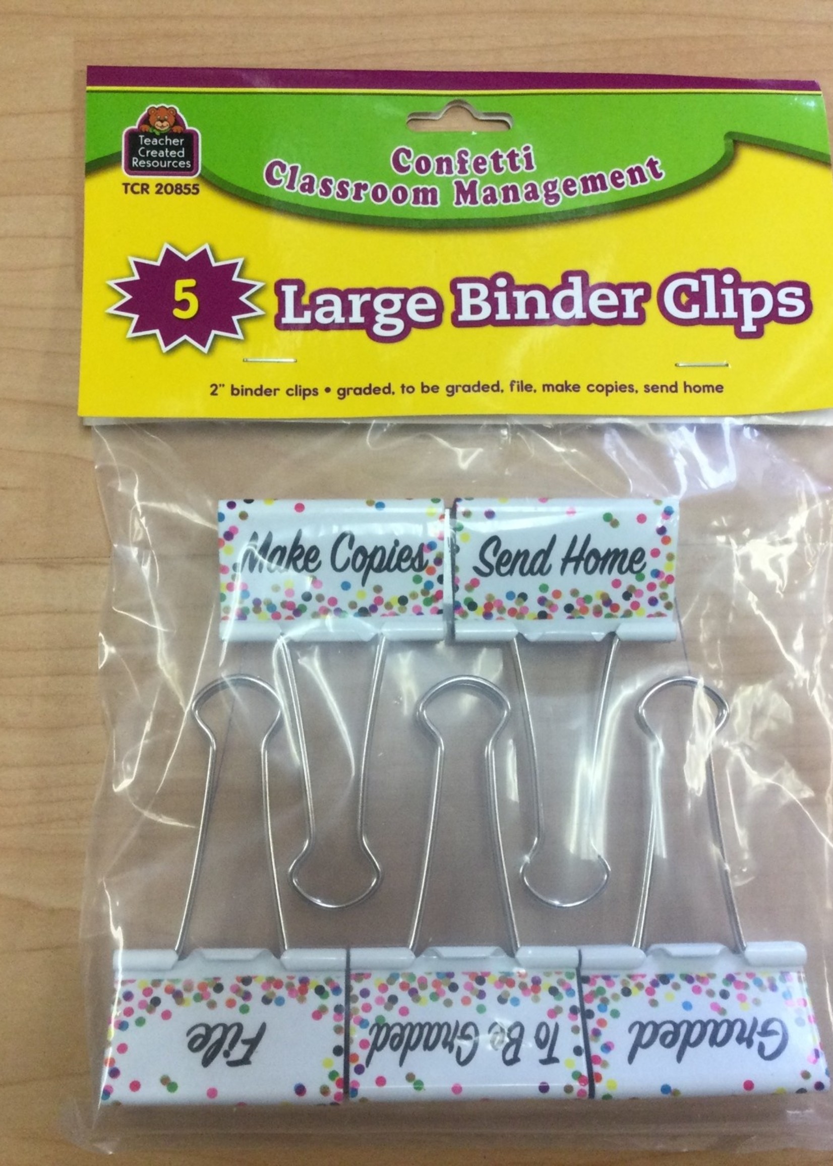 Confetti Large Binder Clips 5pc