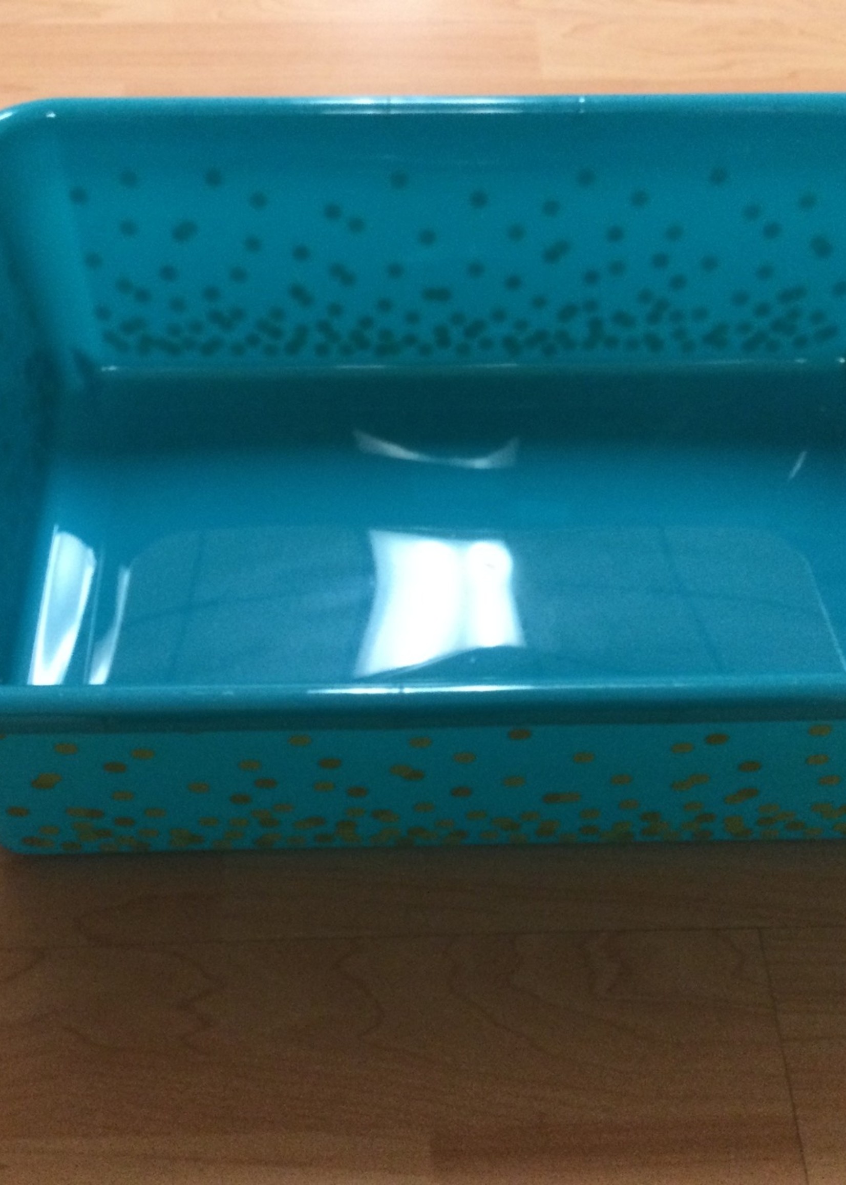 Teal Confetti Large Storage Bin