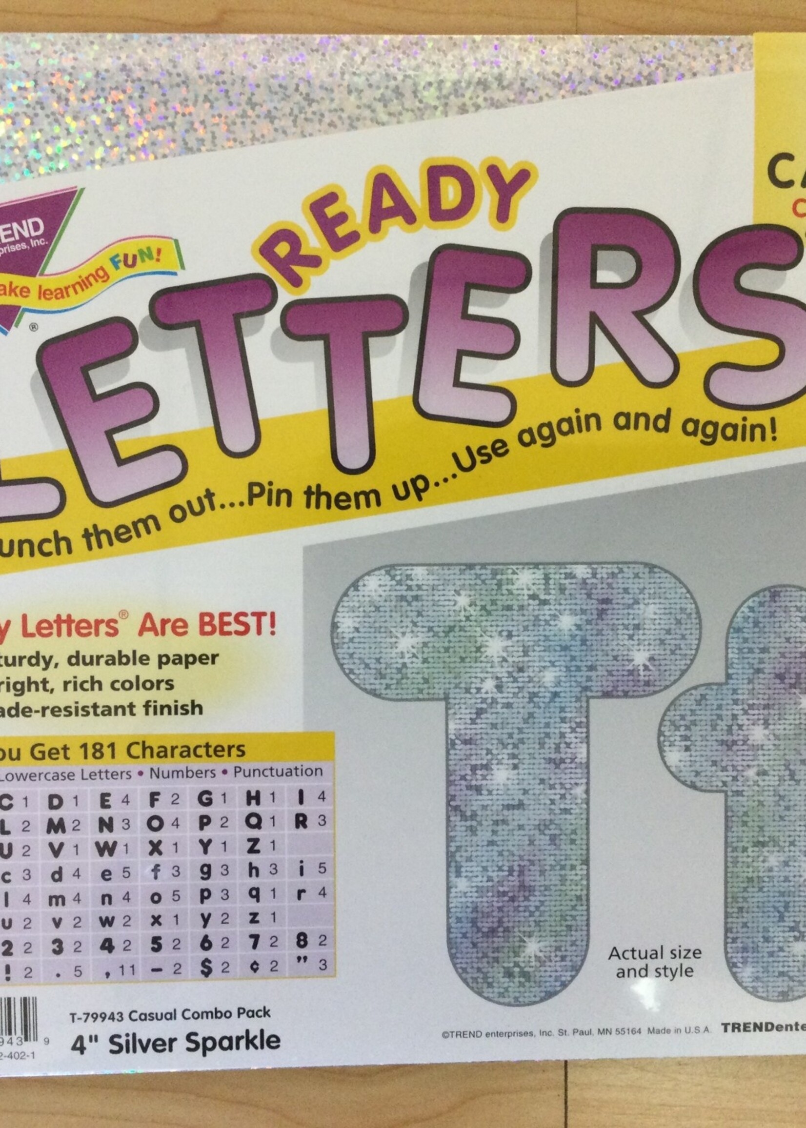 Silver Sparkle 4" Casual Letter Combo Pack 190 pc