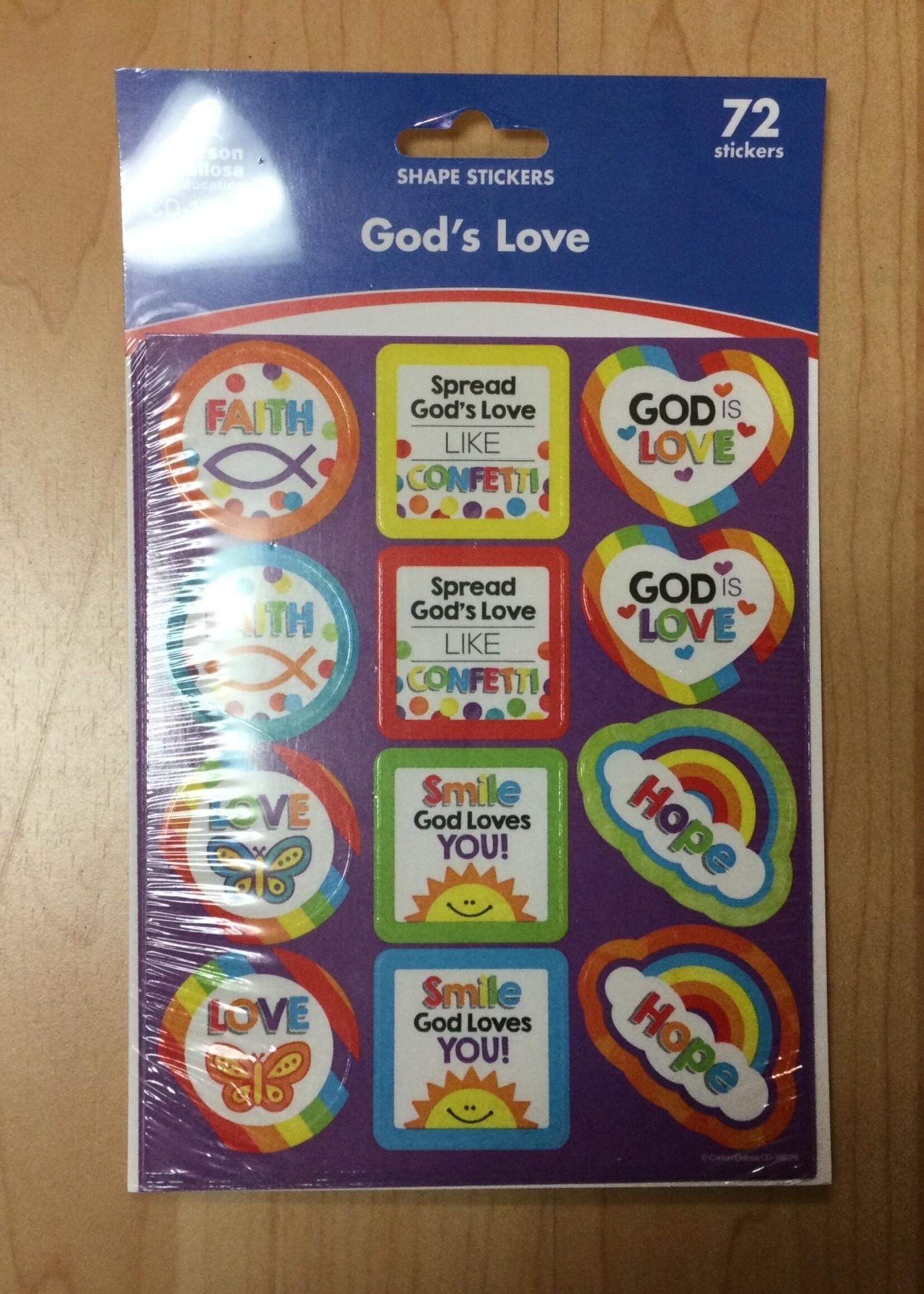 God's Love Stickers 72pc