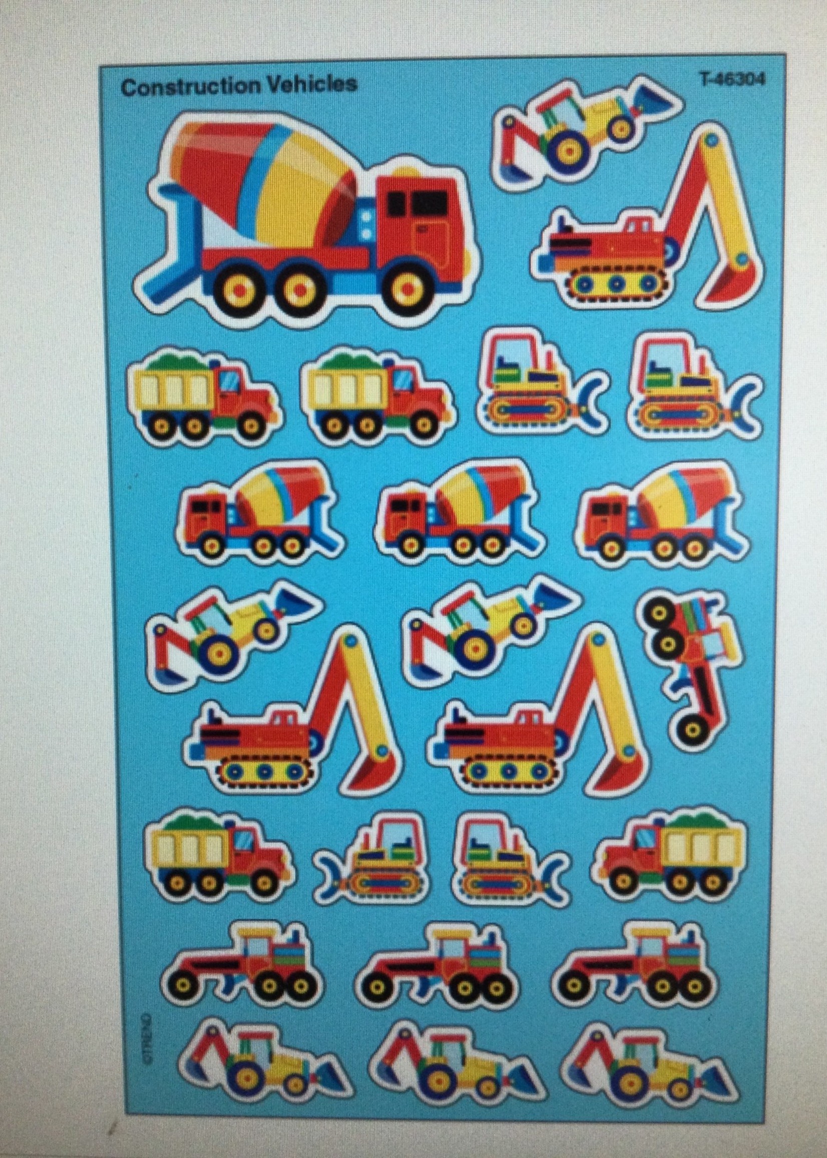 Construction Vehicles Stickers 8 sheets