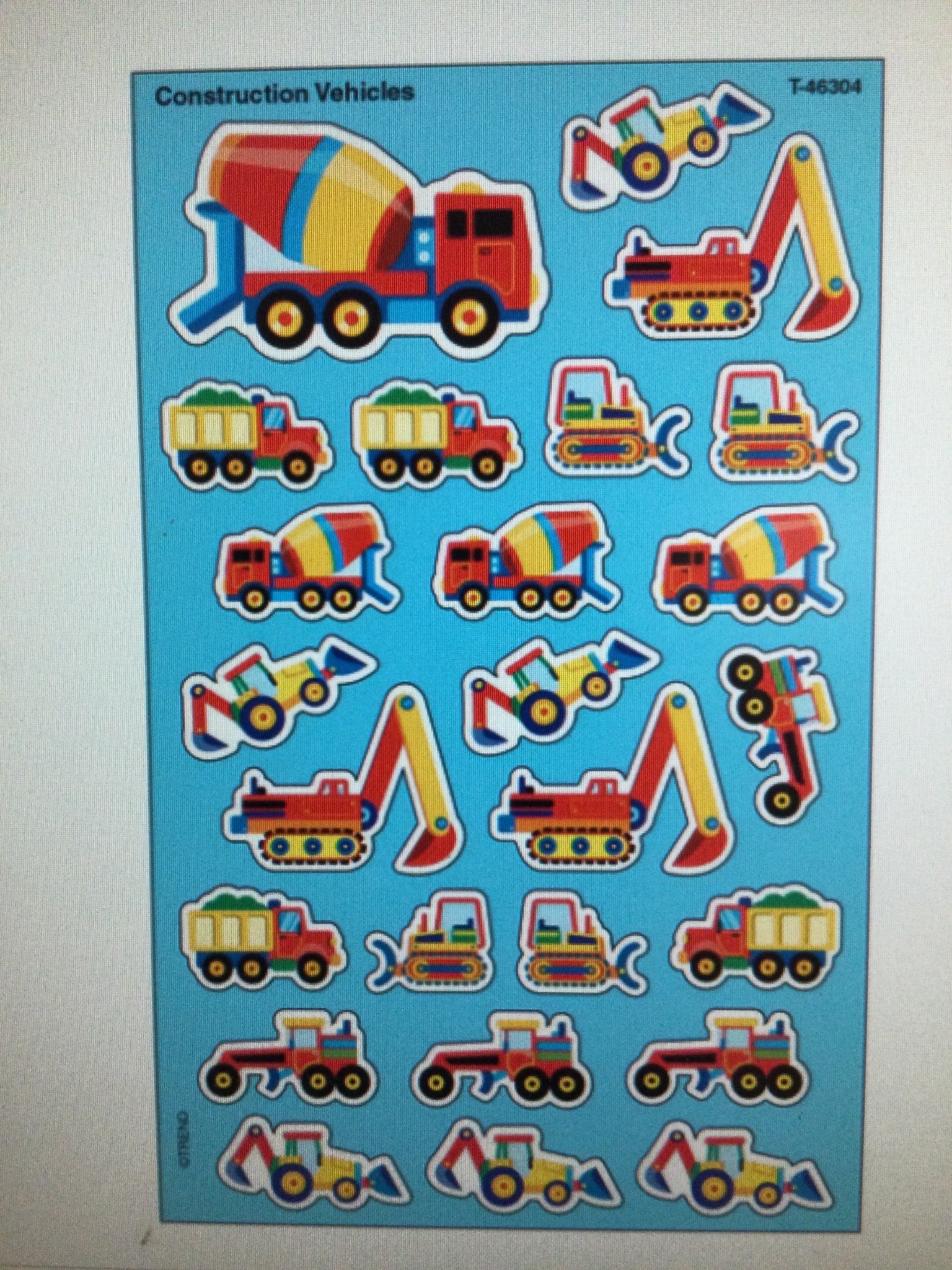 Construction Vehicles Stickers School Spot