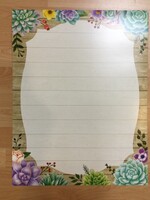 Rustic Bloom Succulents Lined Chart