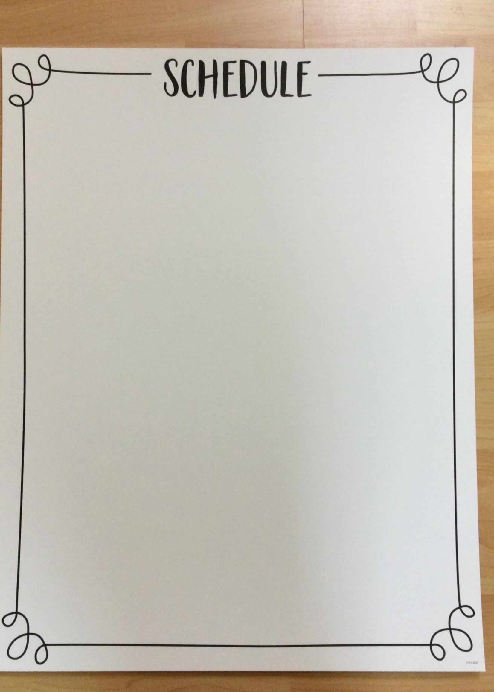 Loop De Loop Schedule Blank Chart