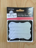 Schoolgirl Style Industrial Chic Fancy Labels 40pc