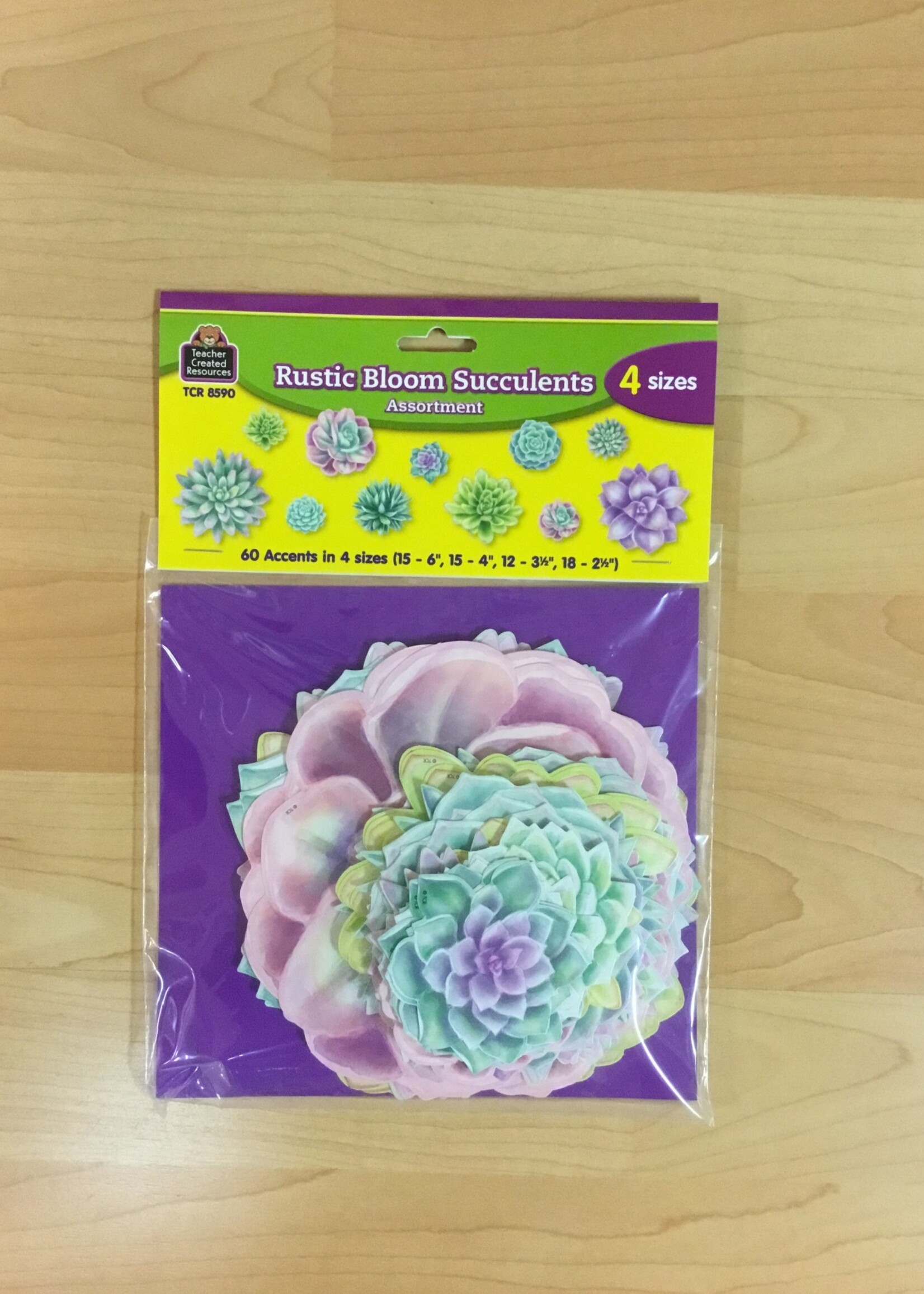 Rustic Bloom Succulents Assortment Cutouts 60pc