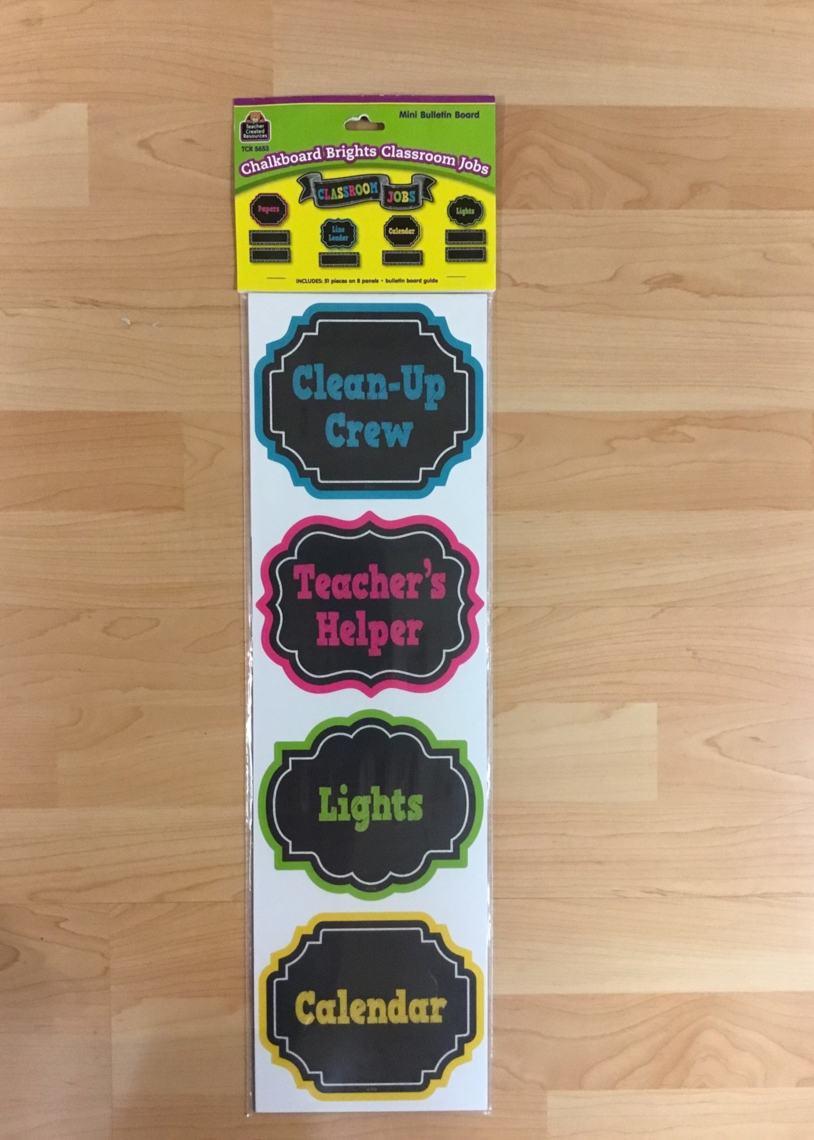 Chalkboard Brights Classroom Jobs Mini Bulletin Board