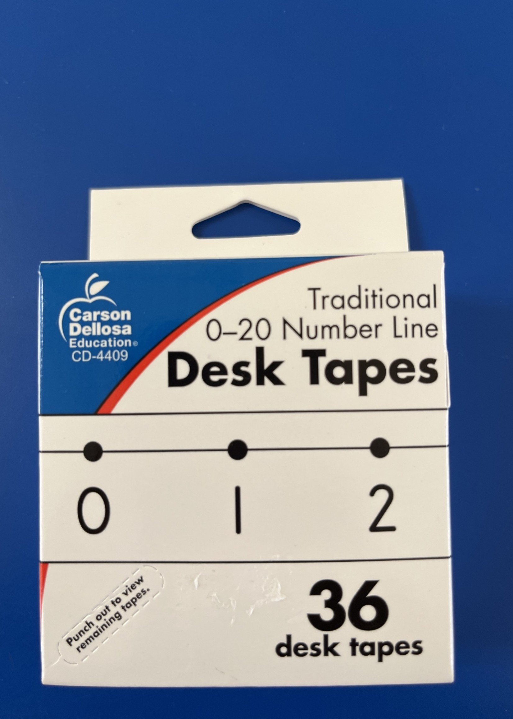 0-20 Number Line Desk Tapes 36