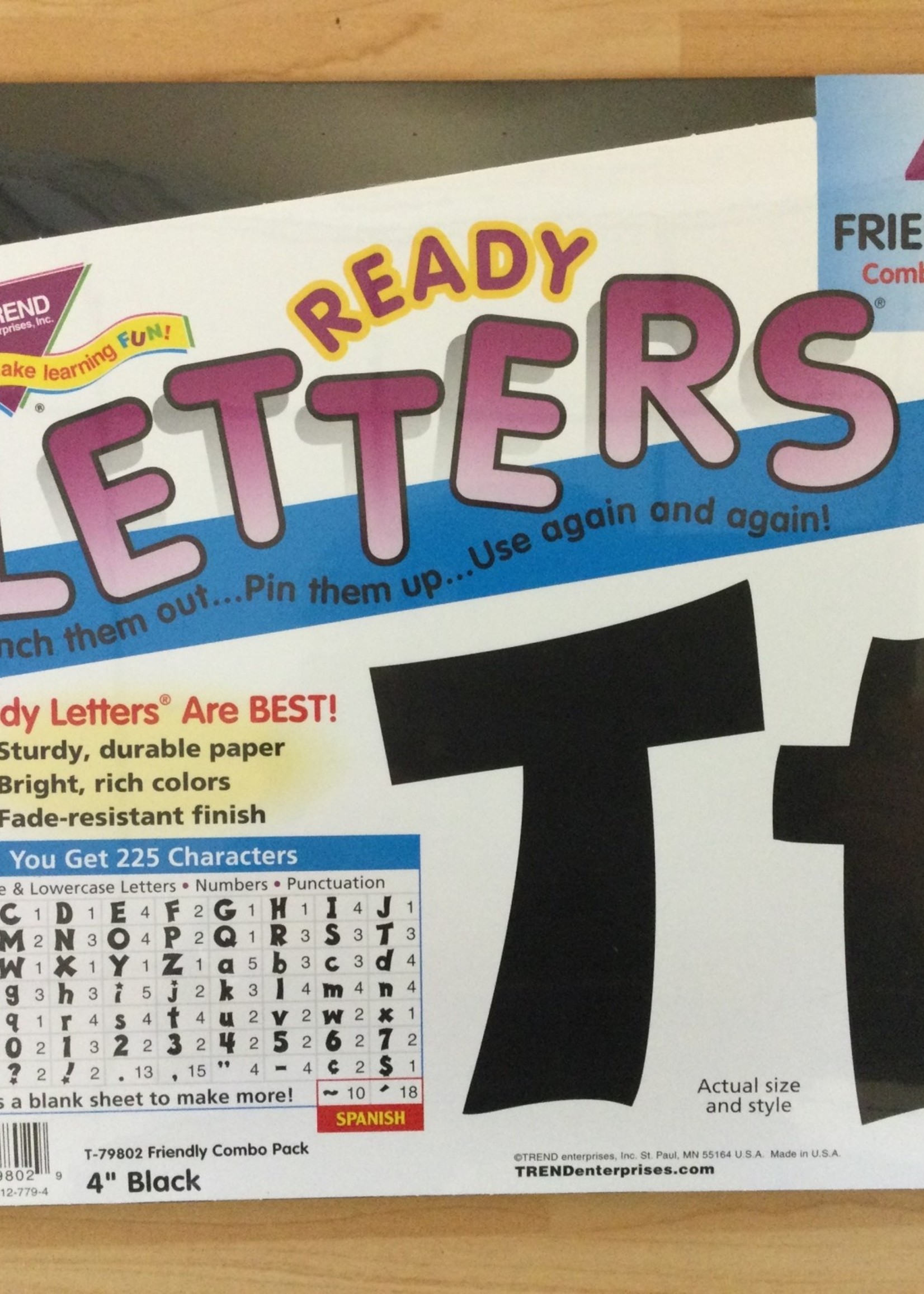 Black 4" Friendly Letter Combo 225pc