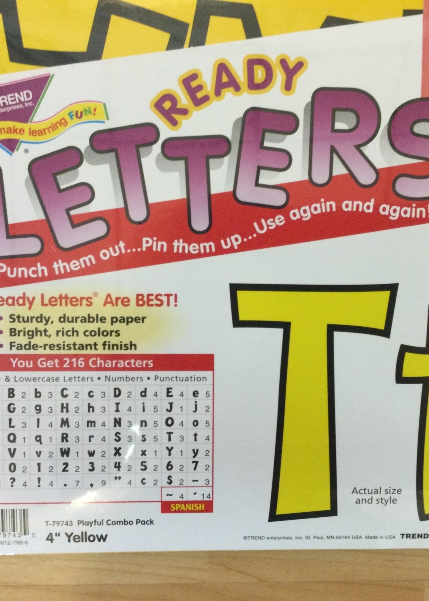 Yellow 4" Playful Letter Combo 216pc