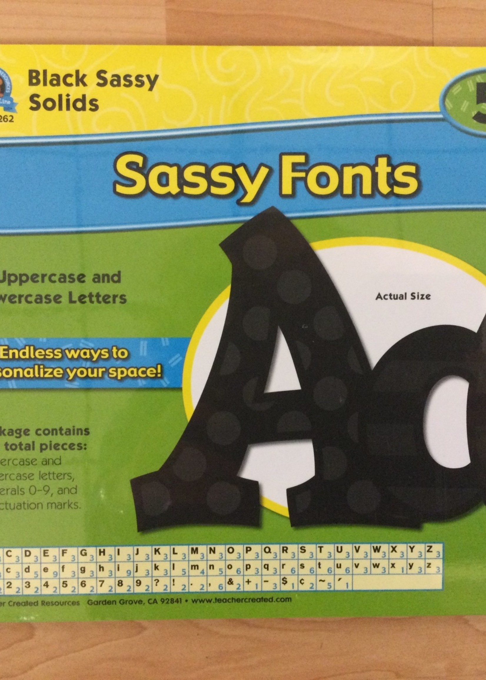 Black Sassy Solid 5" Letters