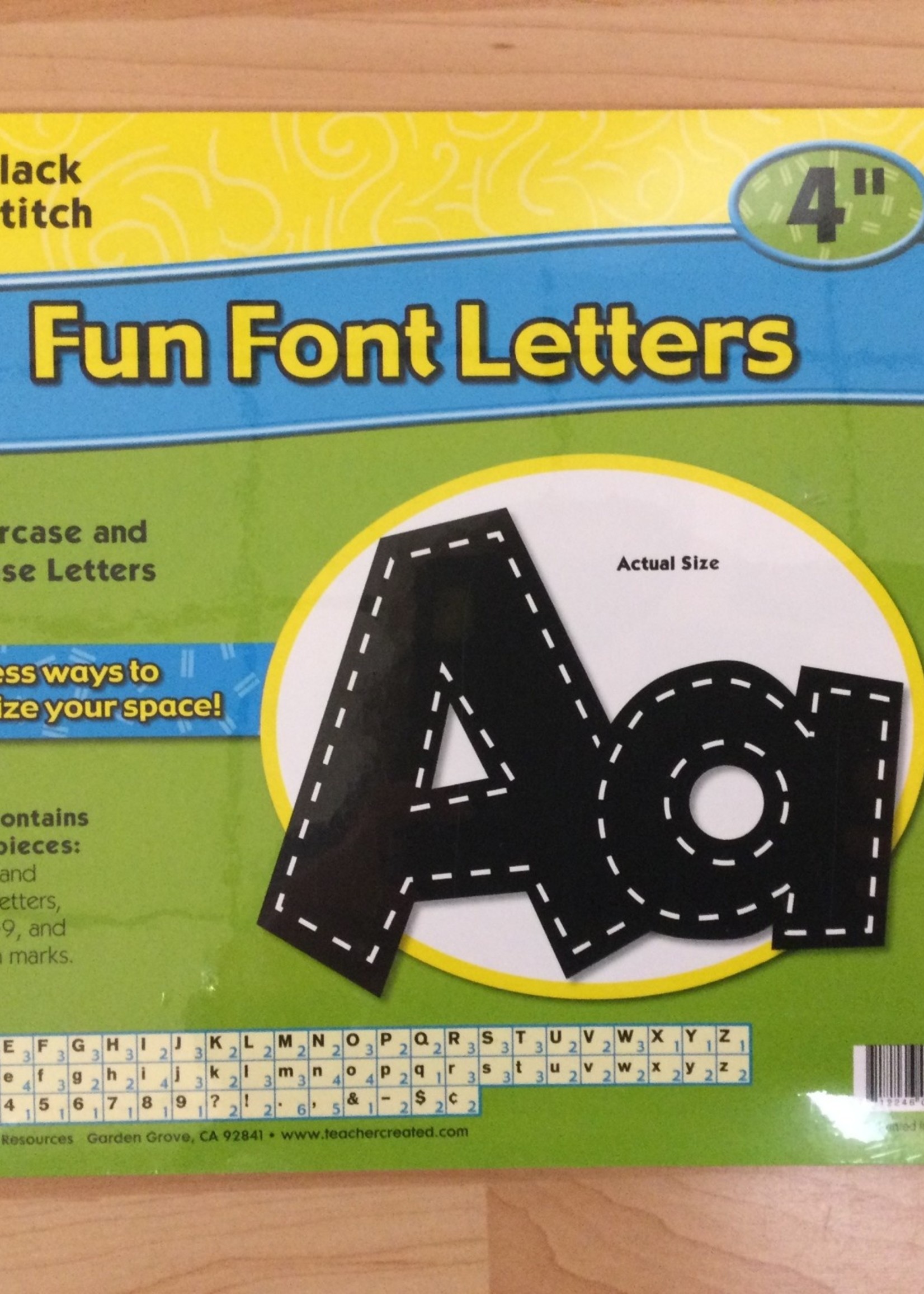 Black Stitch 4" Fun Font Letters