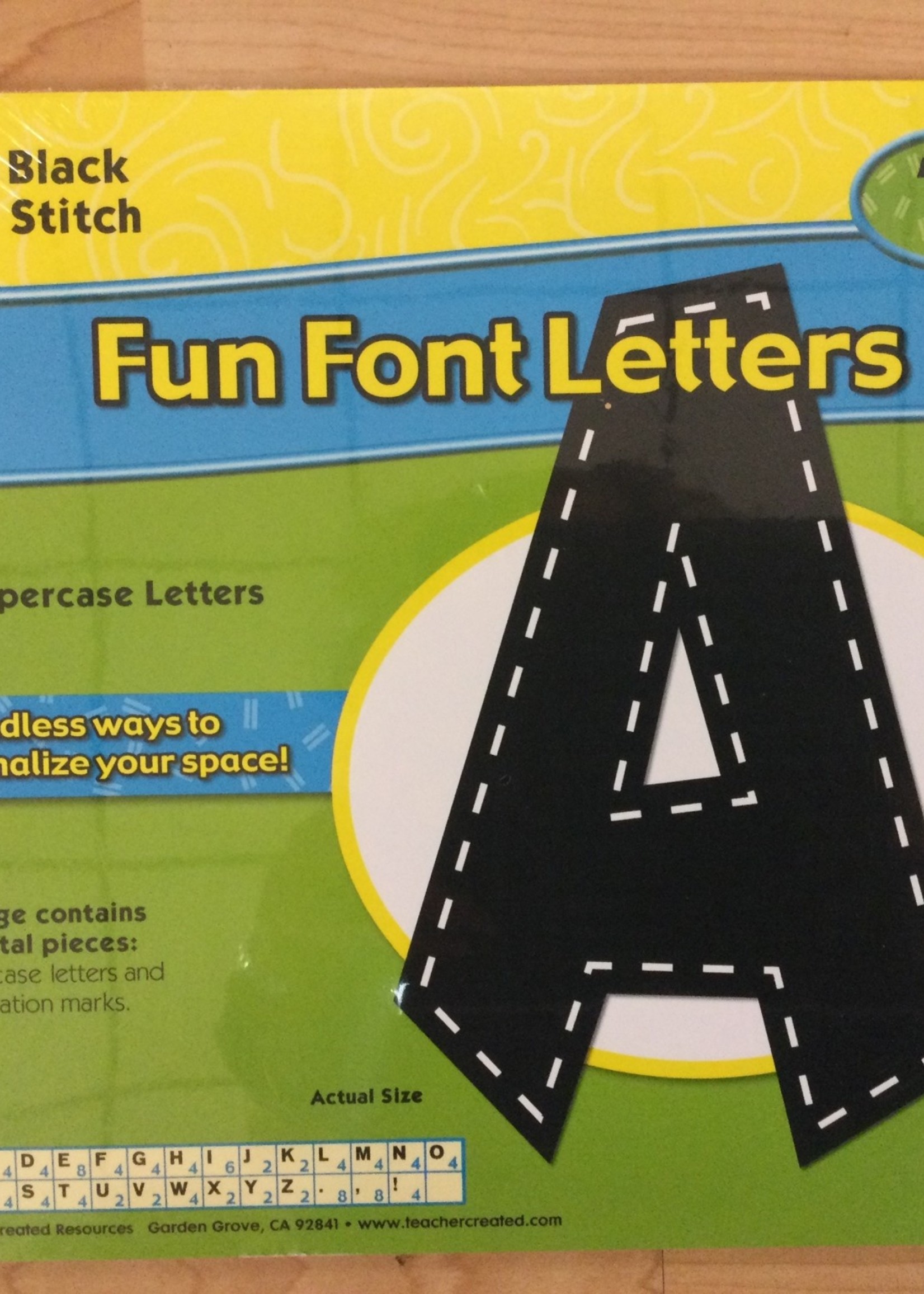 Black Stitch 7" Fun Font Letter