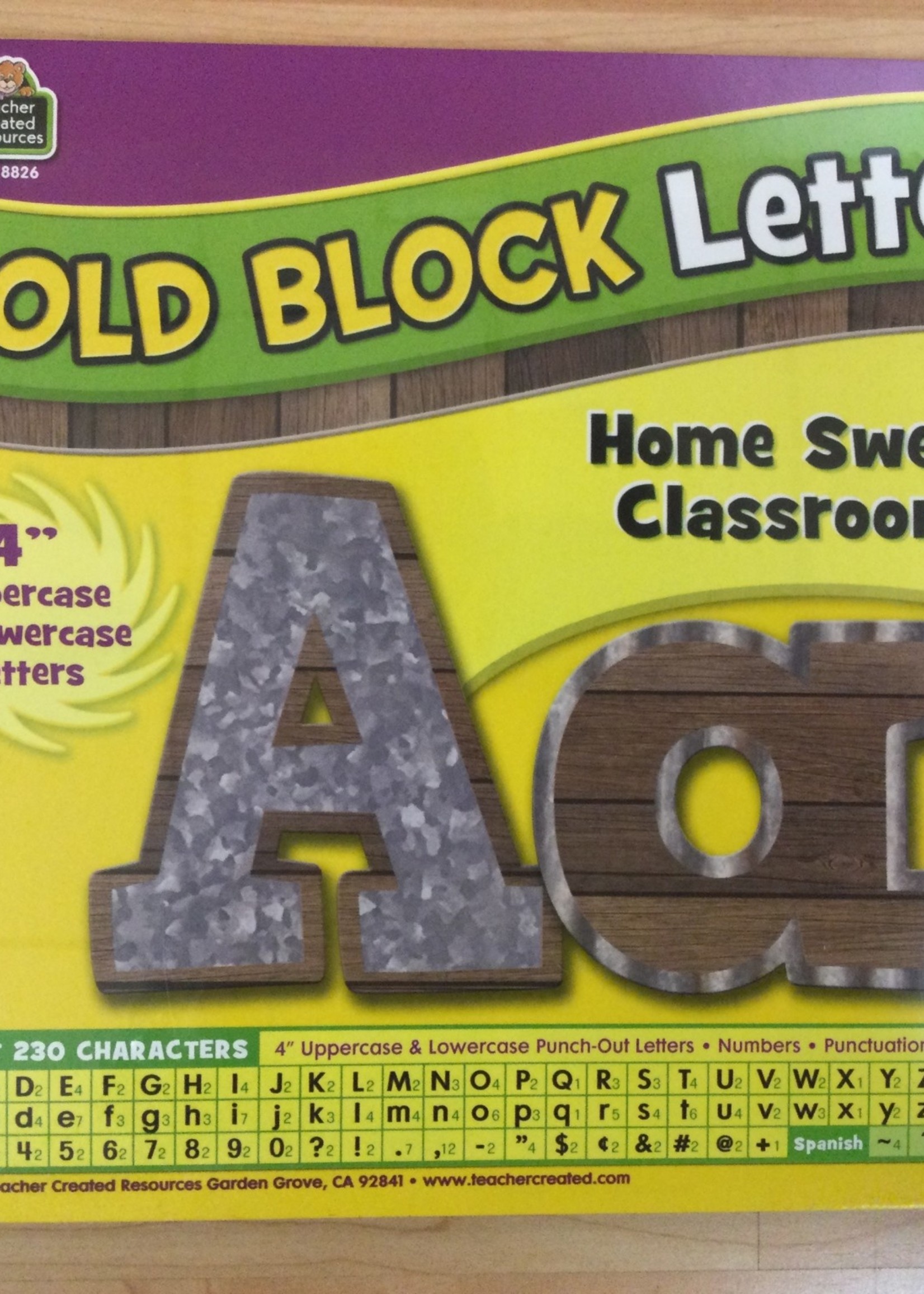 Home Sweet Classroom 4" Bold Block Letters