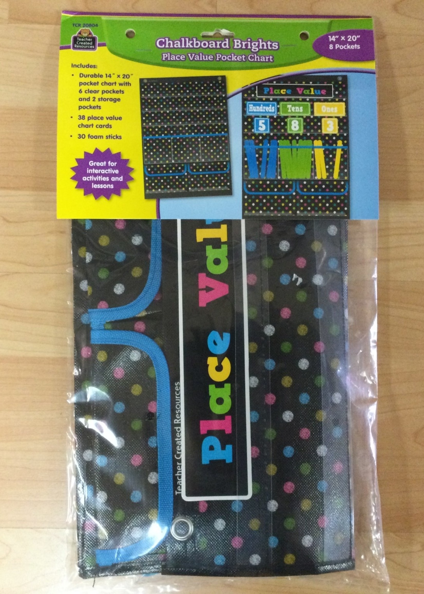 Chalkboard Brights Place Value Pocket Chart