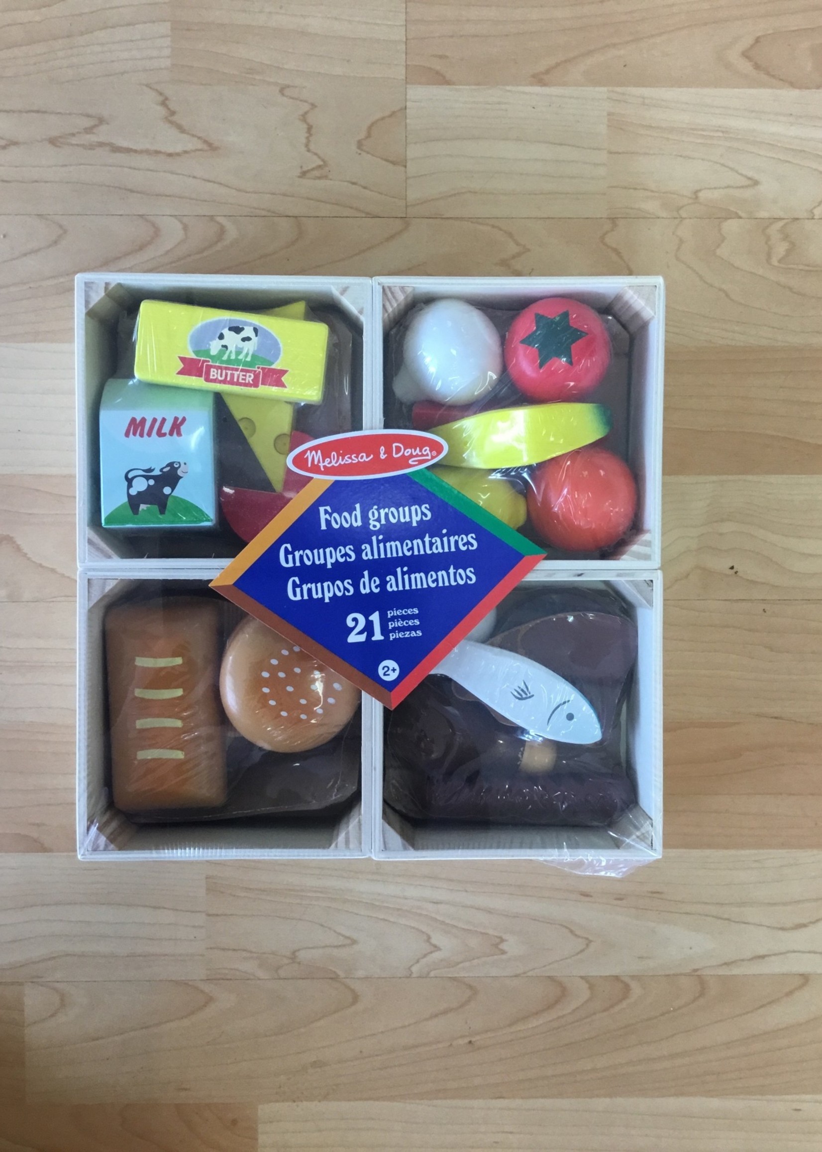 Melissa & Doug Food Groups Wooden Play Food 21pc