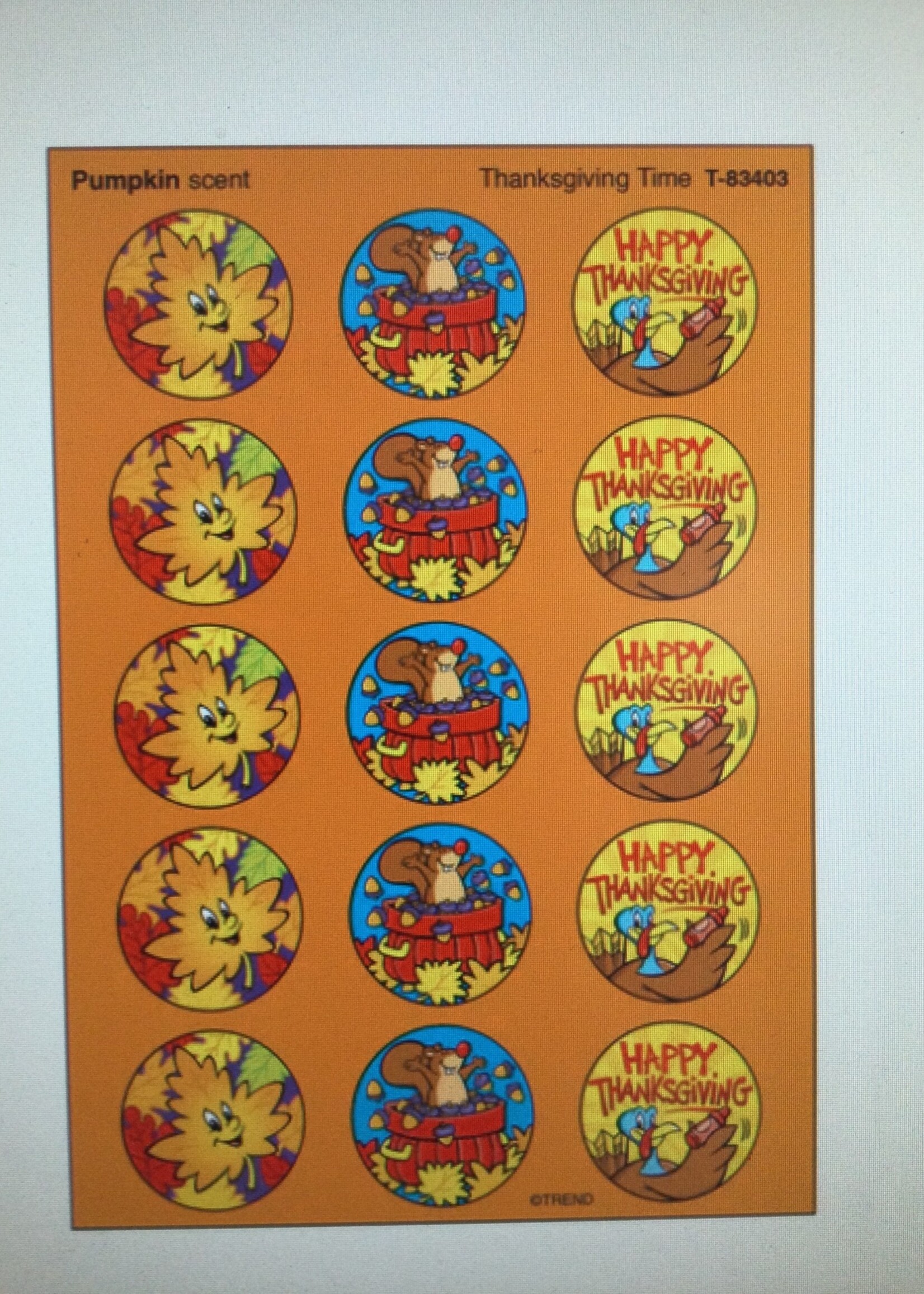 Thanksgiving Time Stinky Stickers 45pc