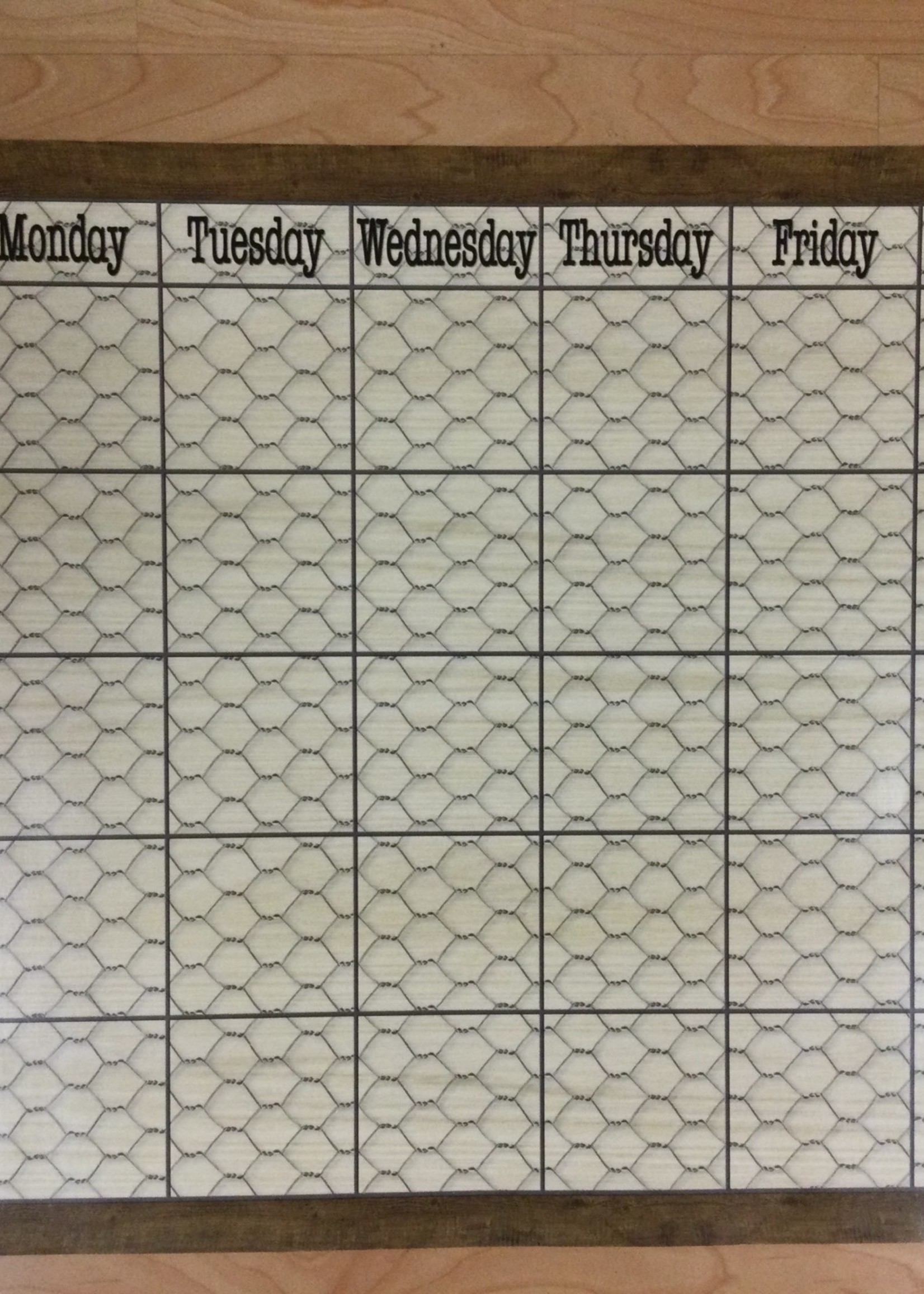 Chicken Wire Calendar Chart 22" x 17"