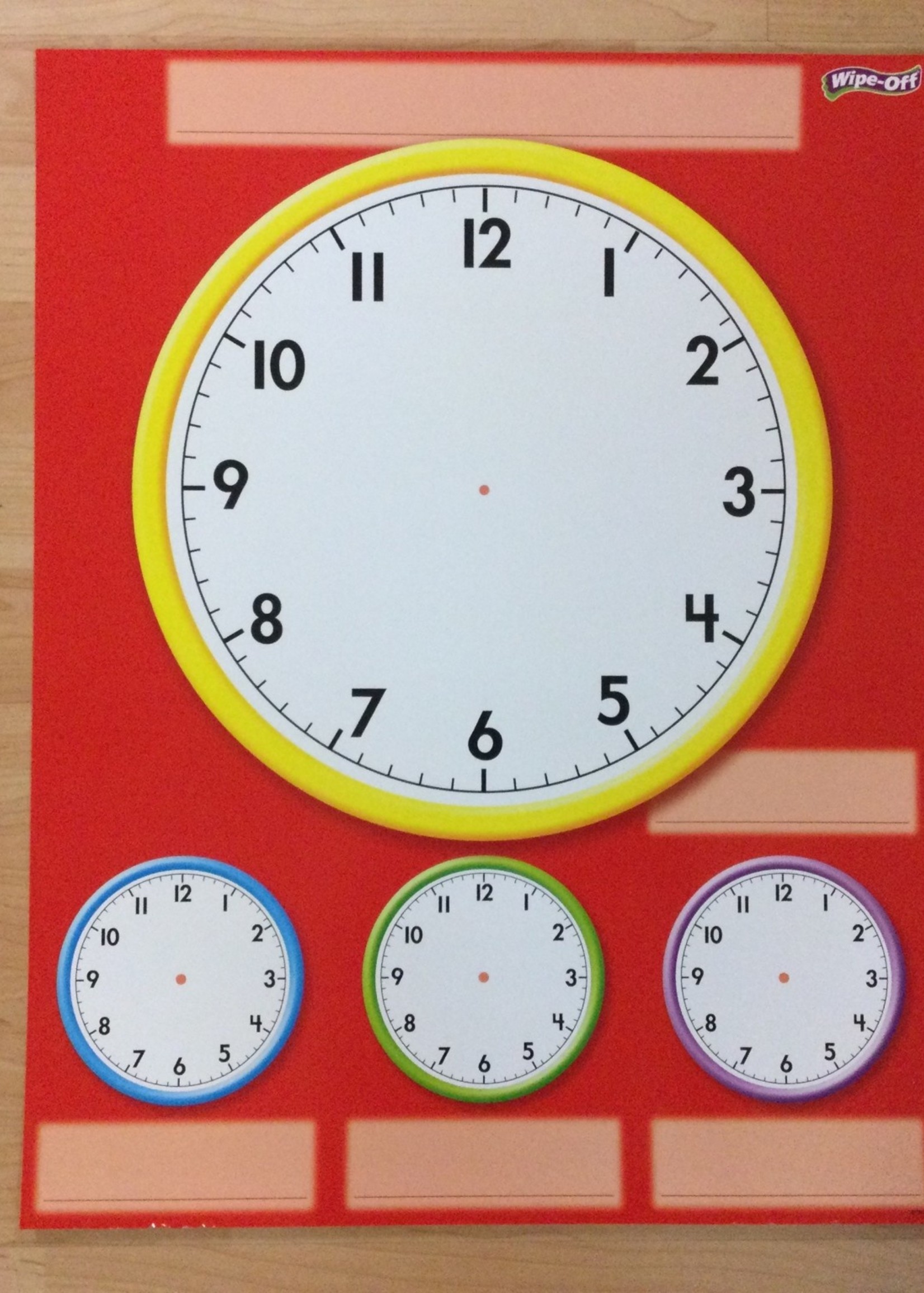 Wipe-Off Clock Face Chart
