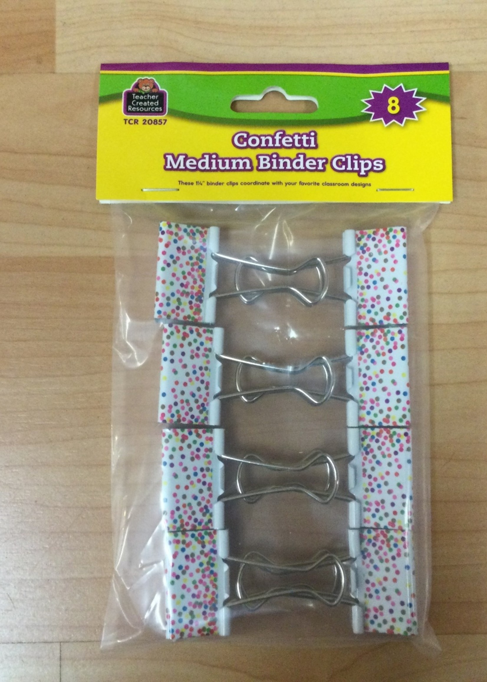 Confetti Medium Binder Clips 8pk
